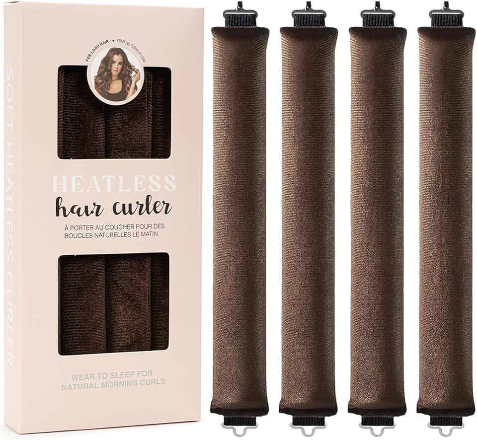 Boucle cheveux sans chaleur - lot de 4 - tous types, overnight, boudins