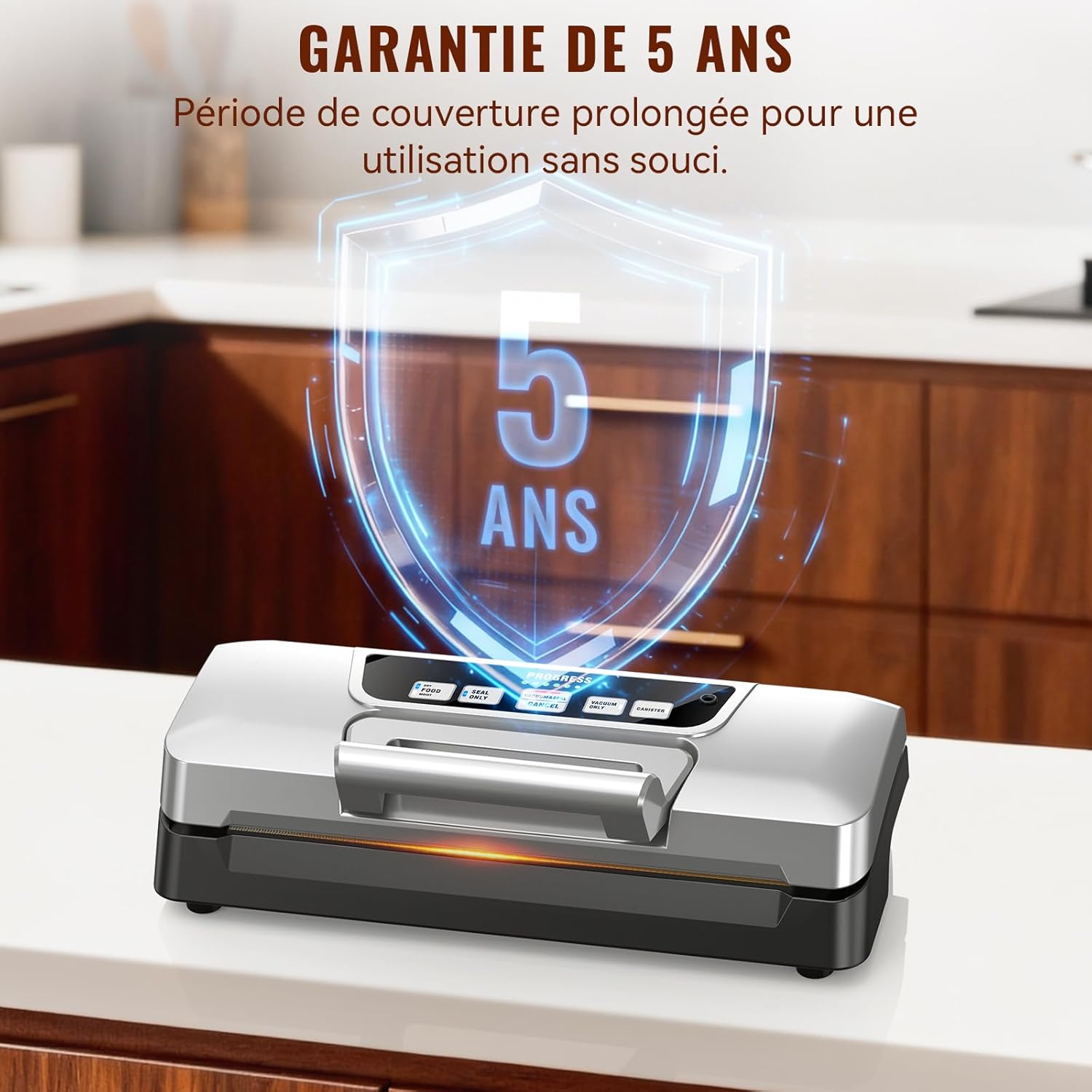 Machine sous vide - double pompe 90kPa, 20L/min - coupe-sacs, LED, sec/humide