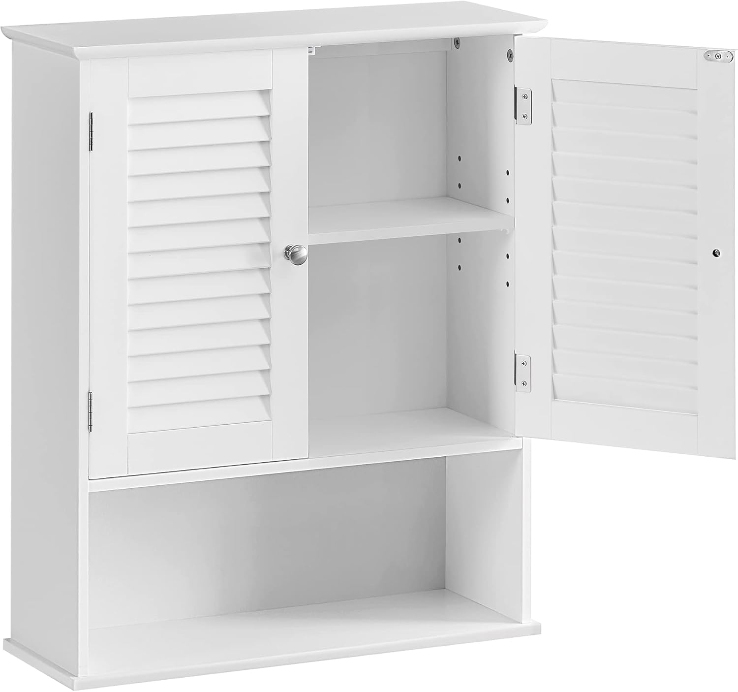 VASAGLE - meuble mural blanc - 20x60x70cm - double porte, étagère réglable BBC27WT