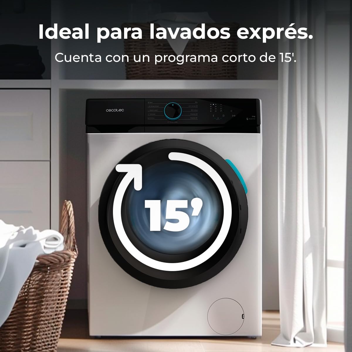 Cecotec - Bolero DressCode 6110 - 6kg, Inverter, 11 programmes, 1600W, 1200rpm