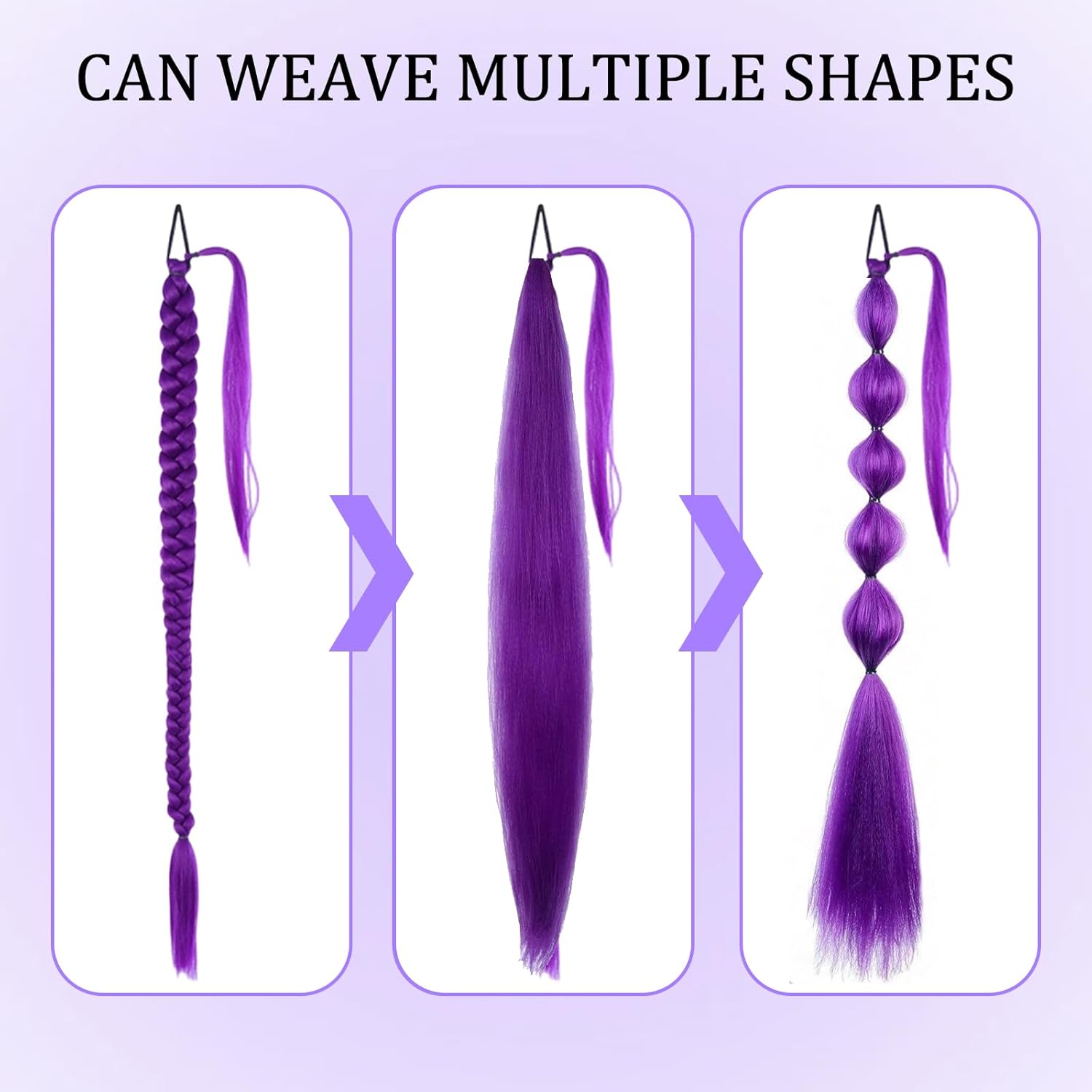 Extension cheveux - mèche longue synthétique violette - idéale cosplay, tresses, Halloween