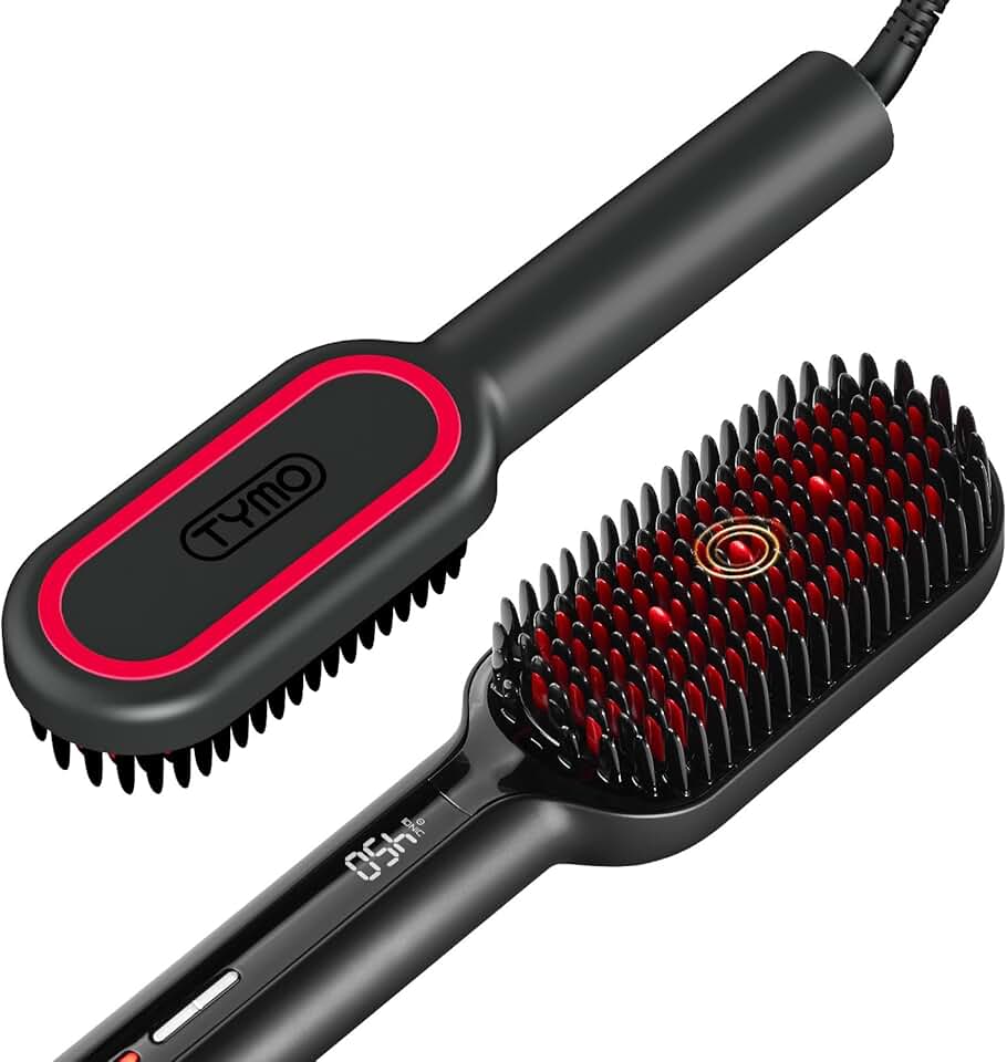 TYMO - Ionic Plus - Brosse lissante, 16 températures, LCD, anti-brûlure
