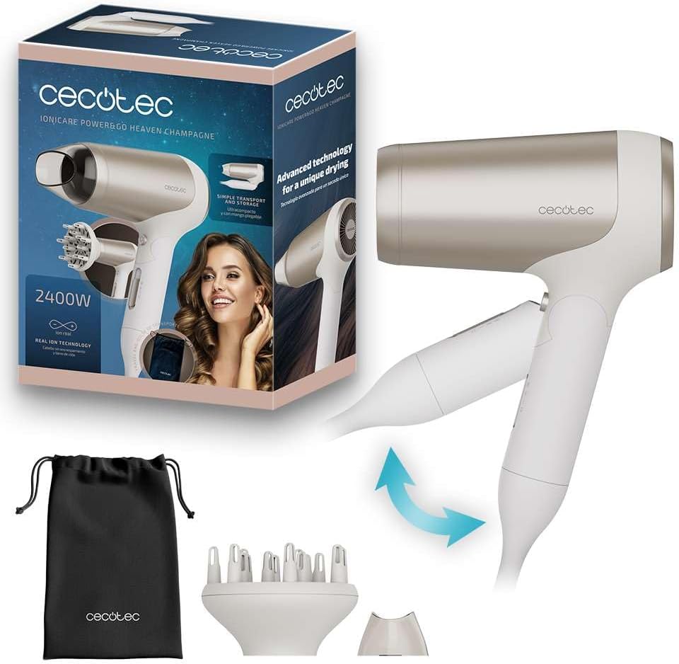Cecotec - IoniCare Power&Travel - compact - sèche-cheveux 2400W, ionique, pliable