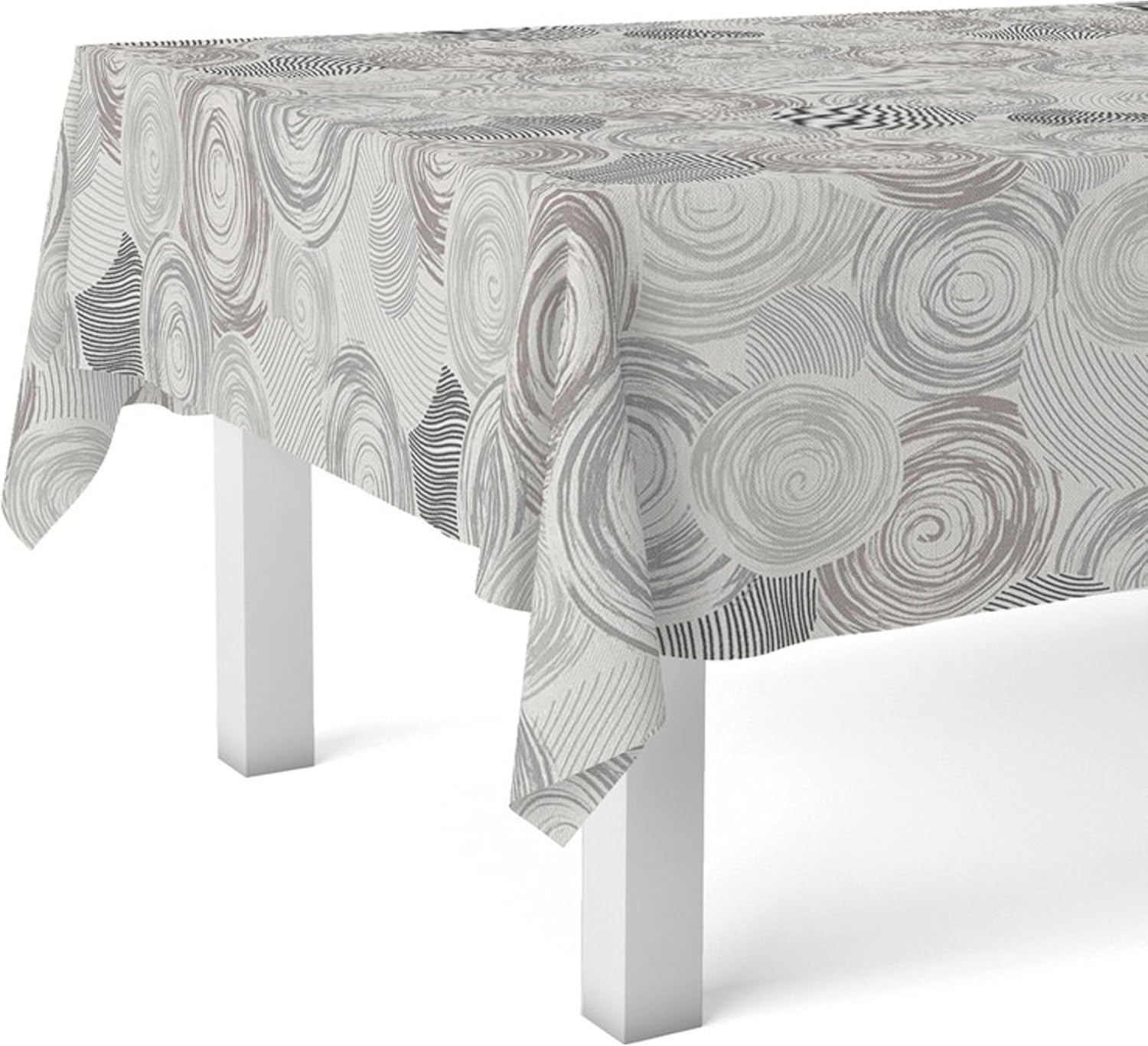 Nappe en toile cirée - rectangulaire 250x140 cm - anti-taches, imperméable, gris