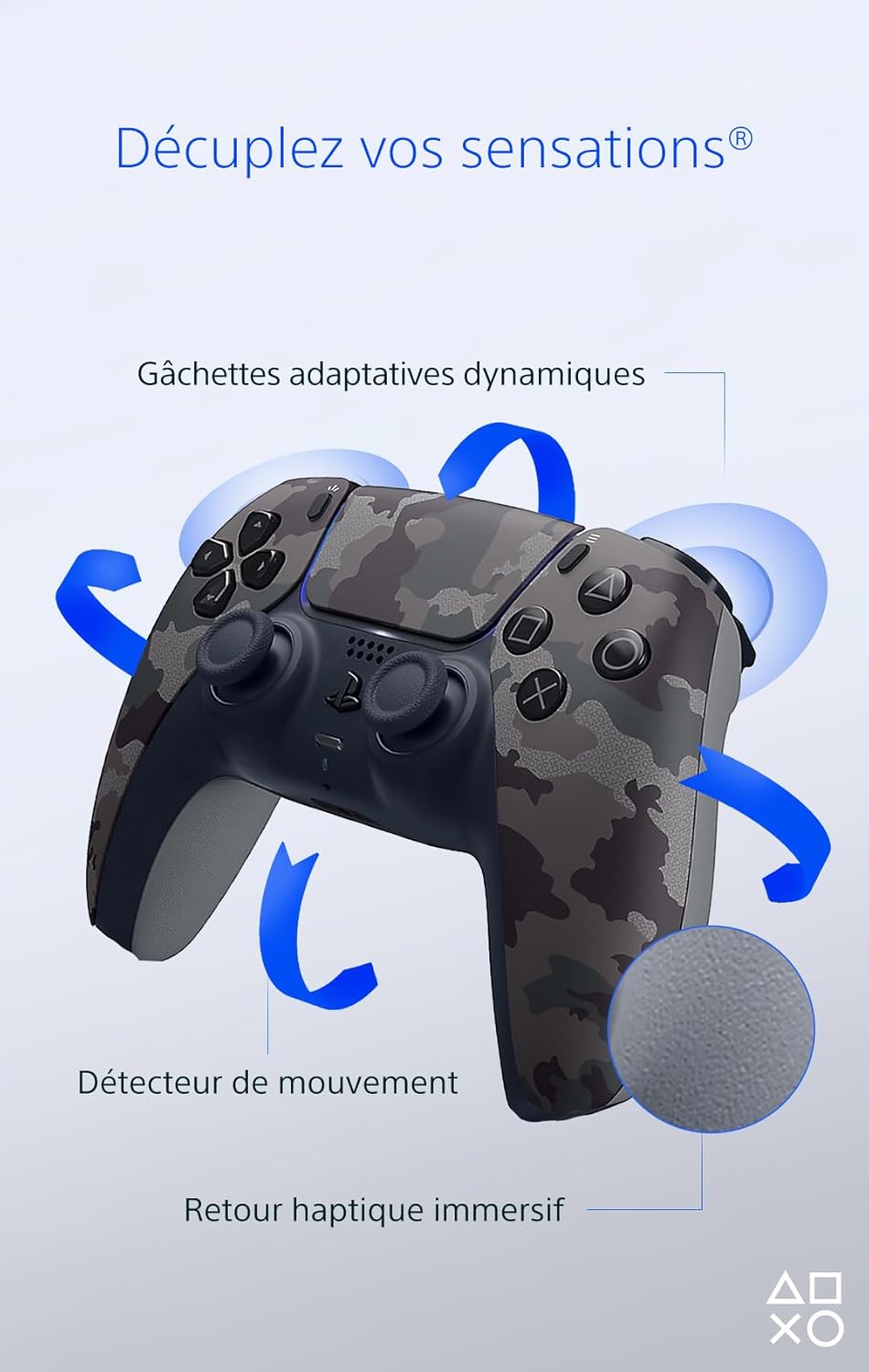 Sony - DualSense PS5 manette sans fil, Bluetooth, batterie rechargeable, camouflage