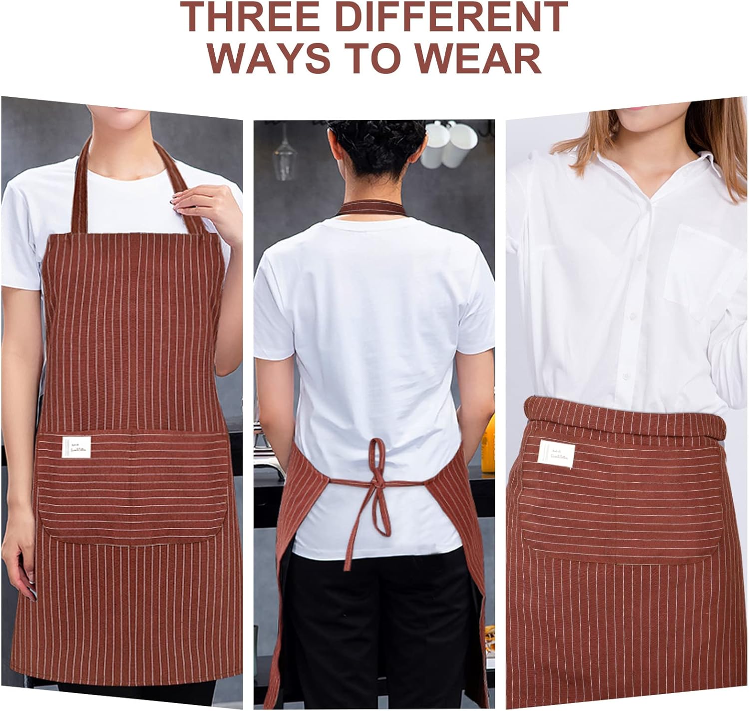 Vicloon - tabliers cuisine réglables - 2 pièces - étanches, poches, unisexe