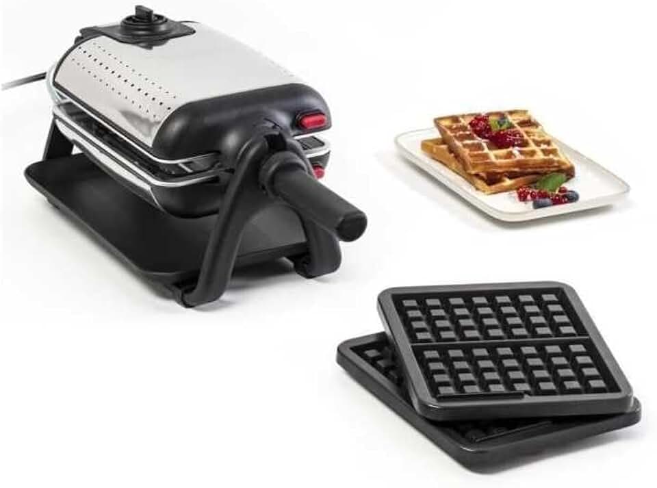 Tefal - King Size Gaufrier, 1200W, poignée rotative, nettoyage facile, WM756D12
