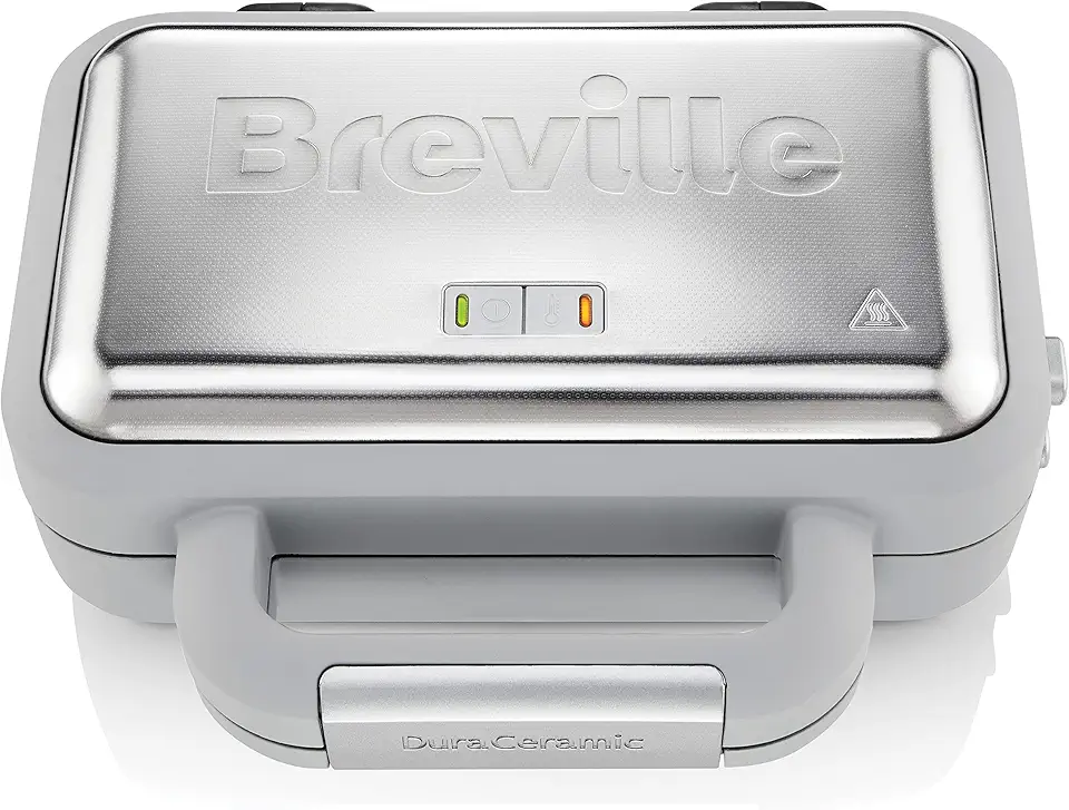 Breville - VST072X gaufrier compact, plaques antiadhésives, gris/argent