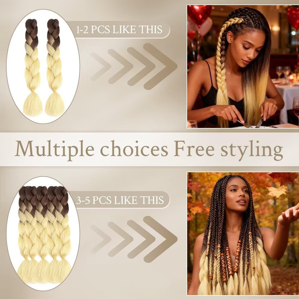 ShowJarlly - Pre Allungato Ombre Jumbo Treccia 100g/pz - Fibre haute température