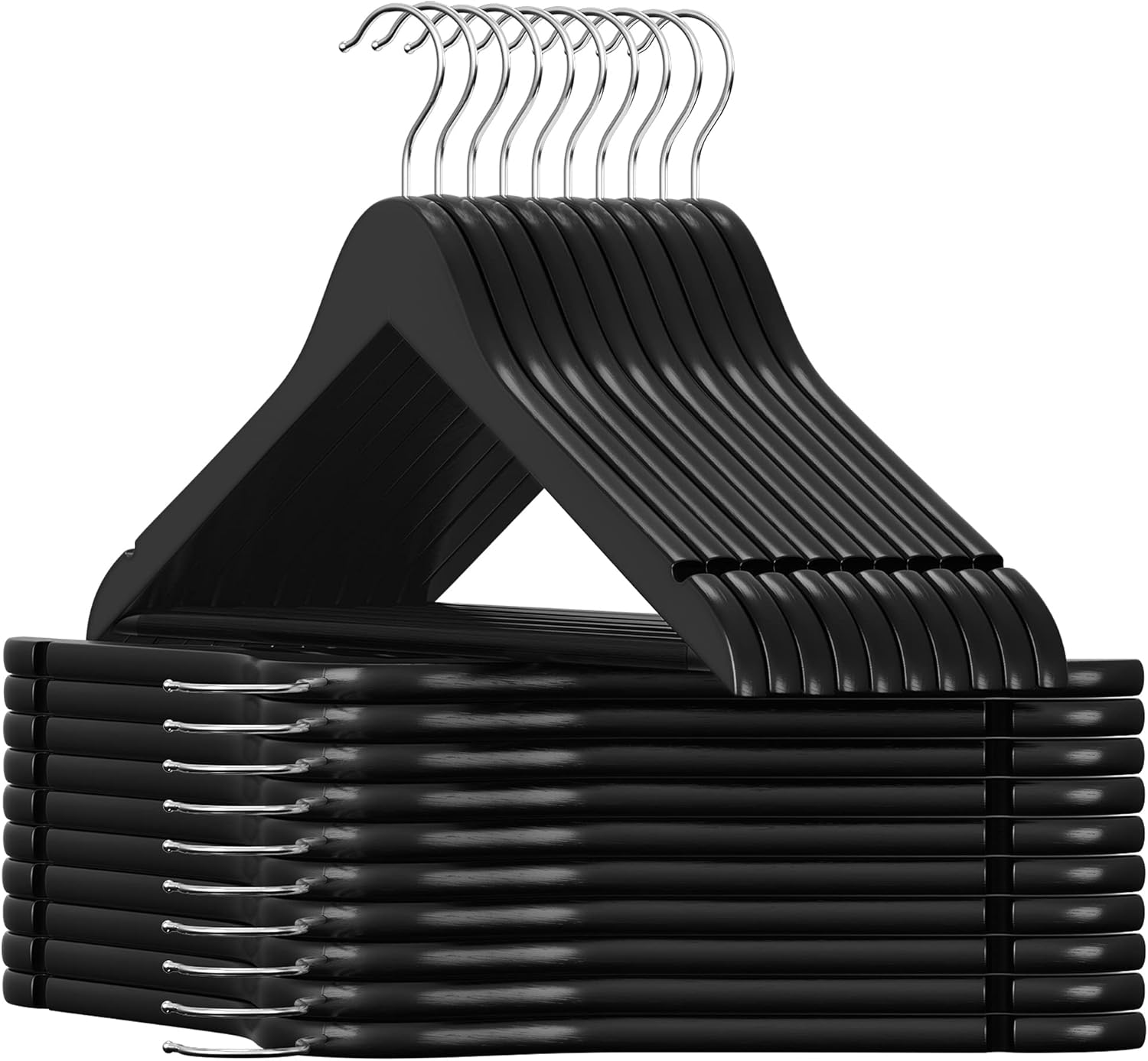 SONGMICS - cintres bois, lot de 20, antiglisse, pivotant, CRW02B-20