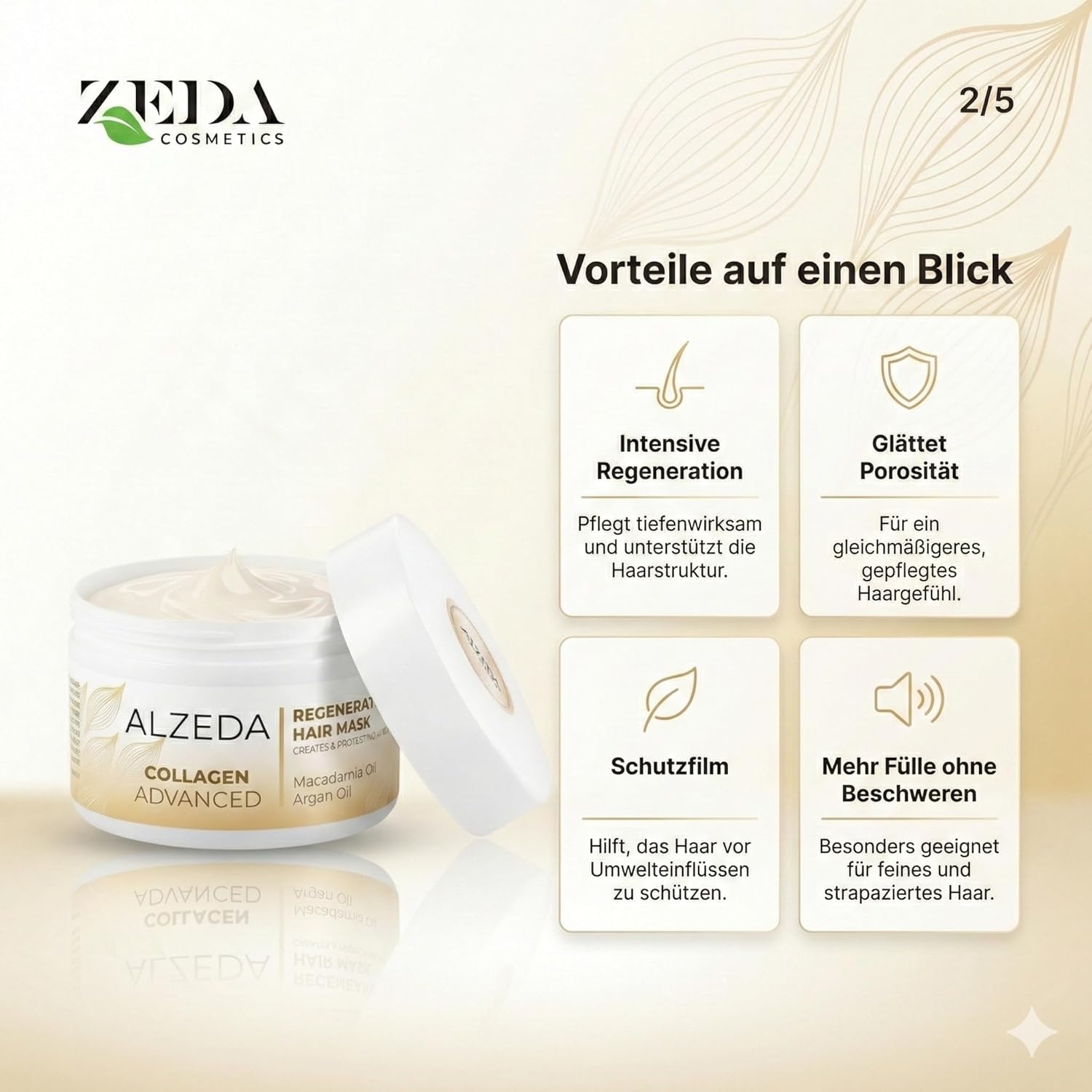 ADVANCED - Trio Réparation & Brillance - 250ml+250ml+60ml - Sans sulfate, argan & macadamia, pour cheveux secs