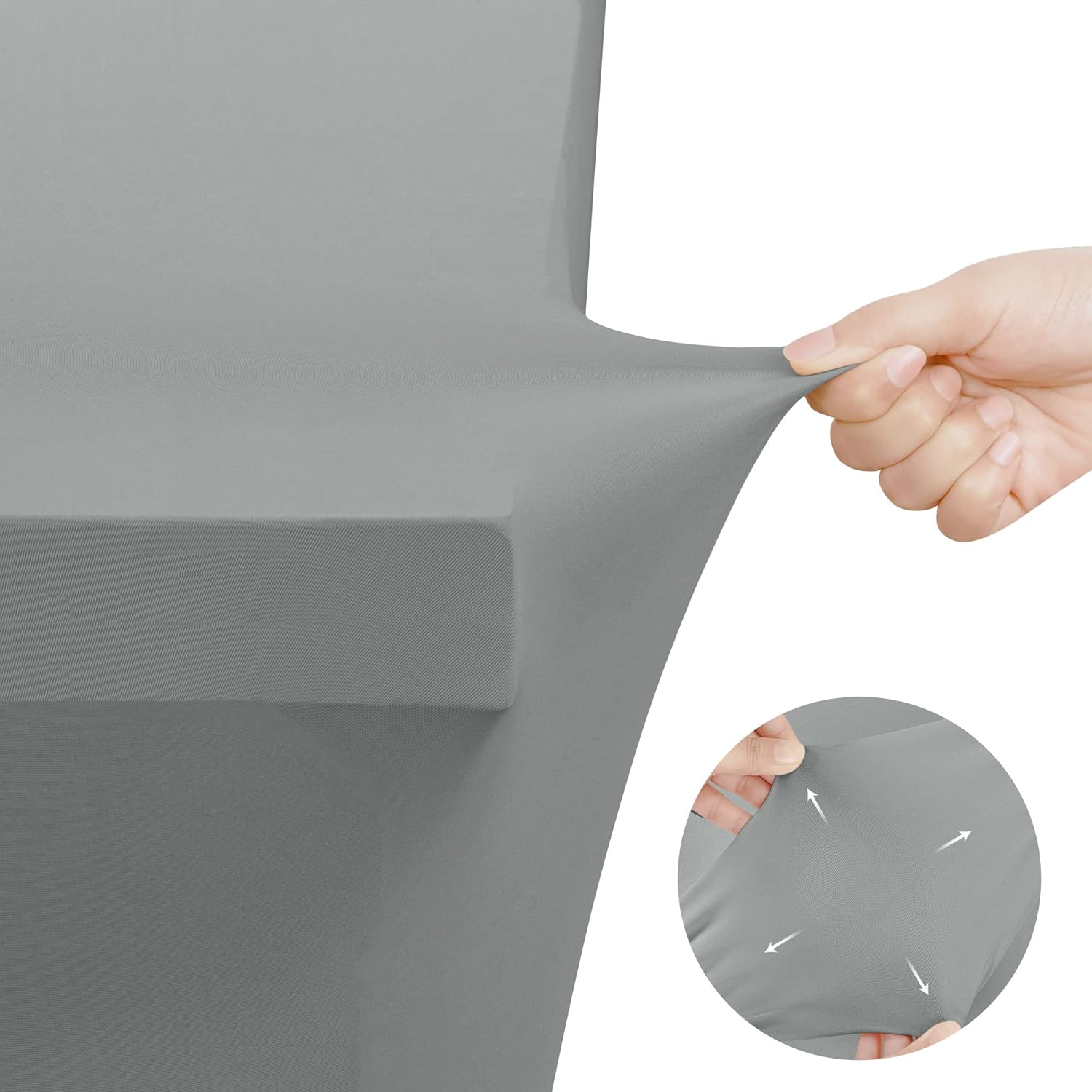 Utopia Kitchen - nappe extensible série 6ft - 183cm - polyester spandex lavable, infroissable, lot de 2, gris