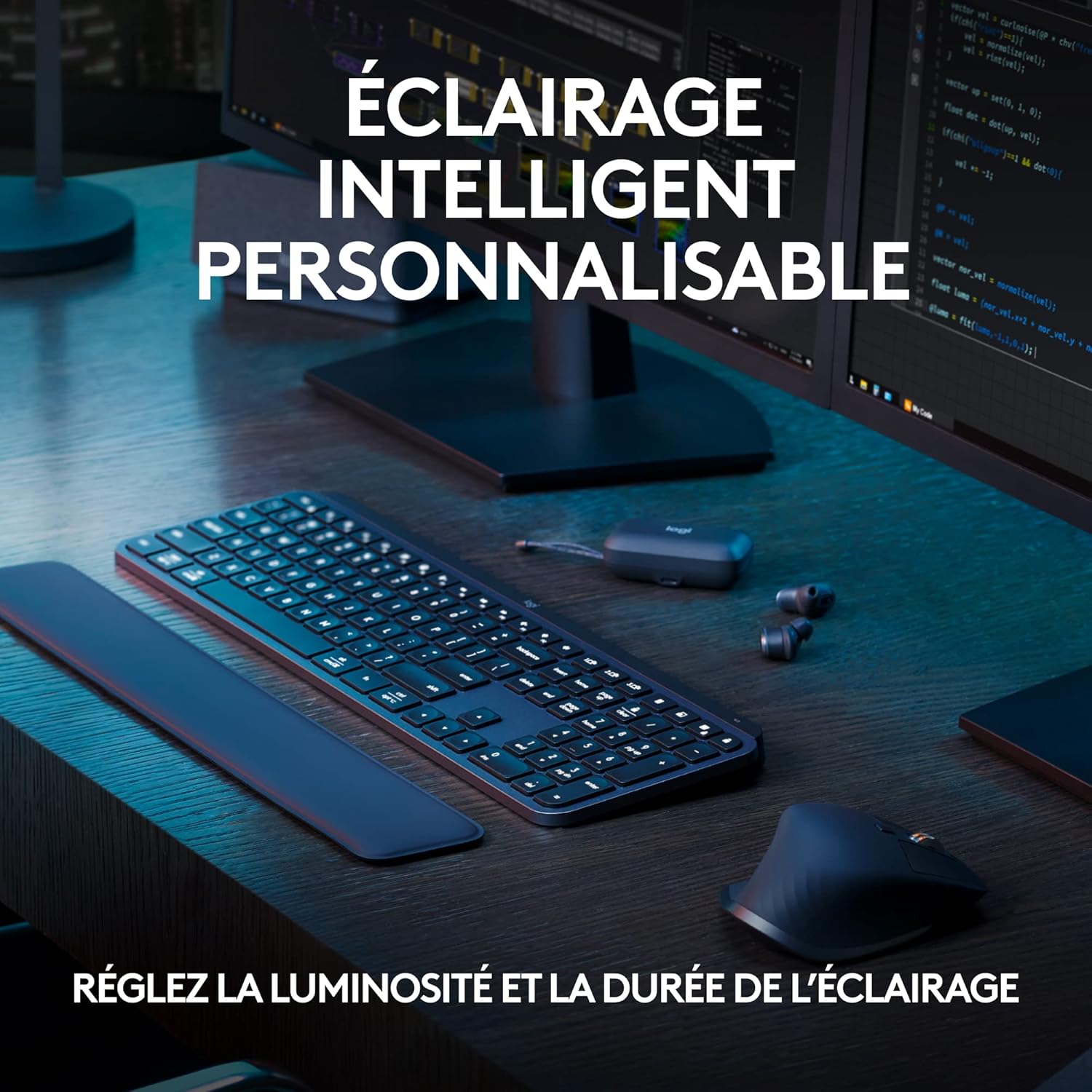 Logitech - MX Keys S Plus - clavier sans fil rétroéclairé, AZERTY, ergonomique