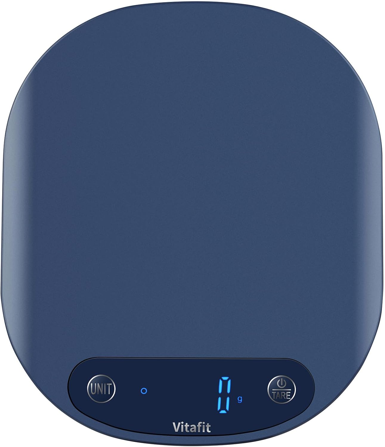 Vitafit - Balance de cuisine 15kg - acier inox, tare, 3 AAA, bleu