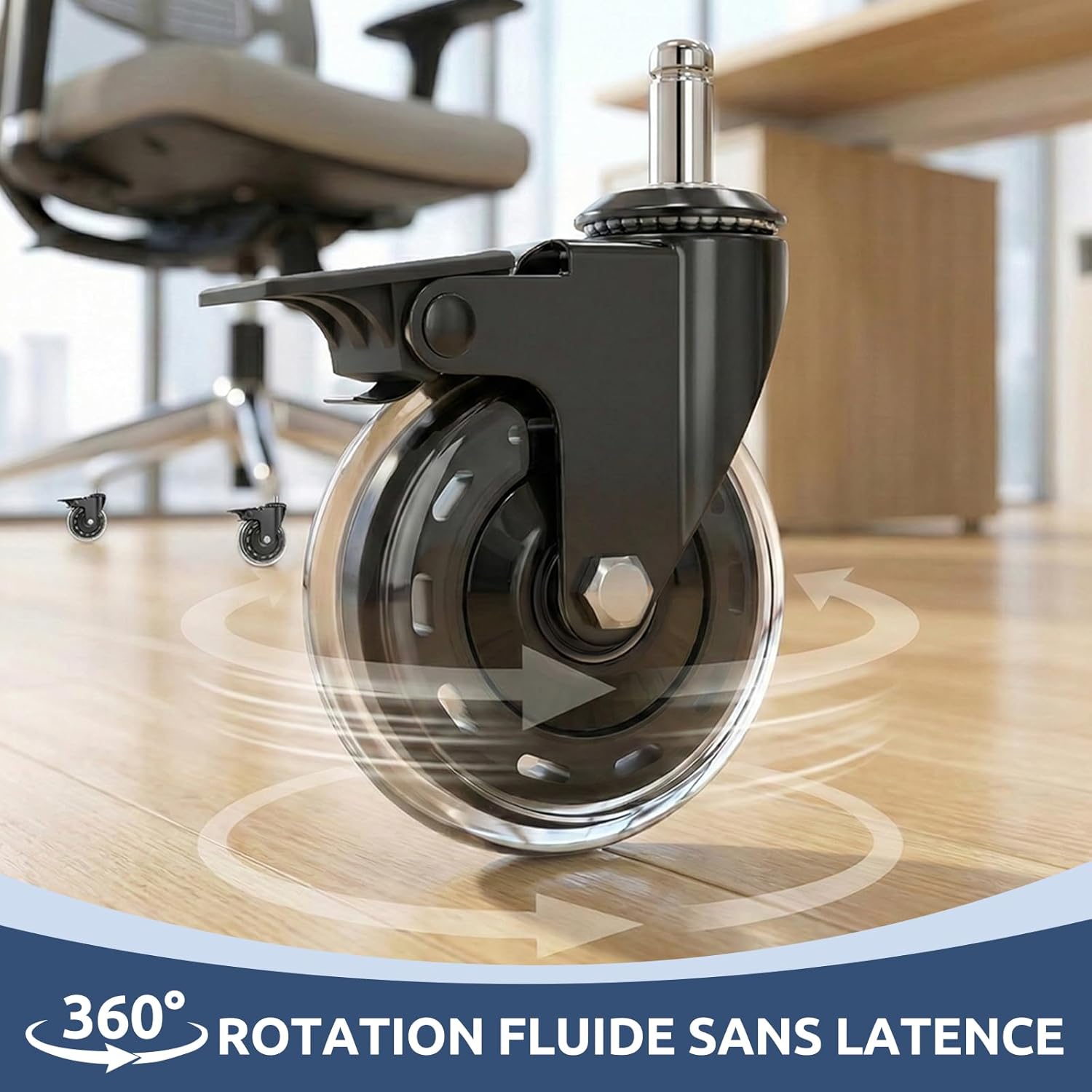 COSYLAND - roulettes bureau set 5 - 10x22 mm - frein sols durs/moquette 1-KEA