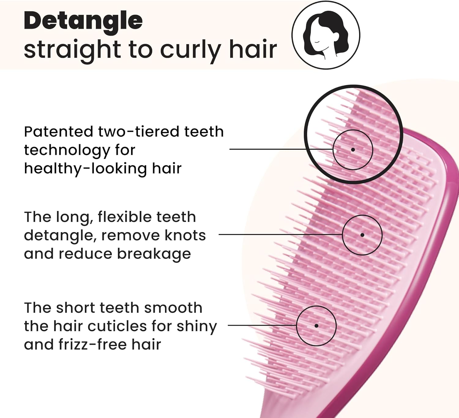 Tangle Teezer - Ultimate Detangler - brosse démêlante, picots duo, réduit la casse, tous cheveux