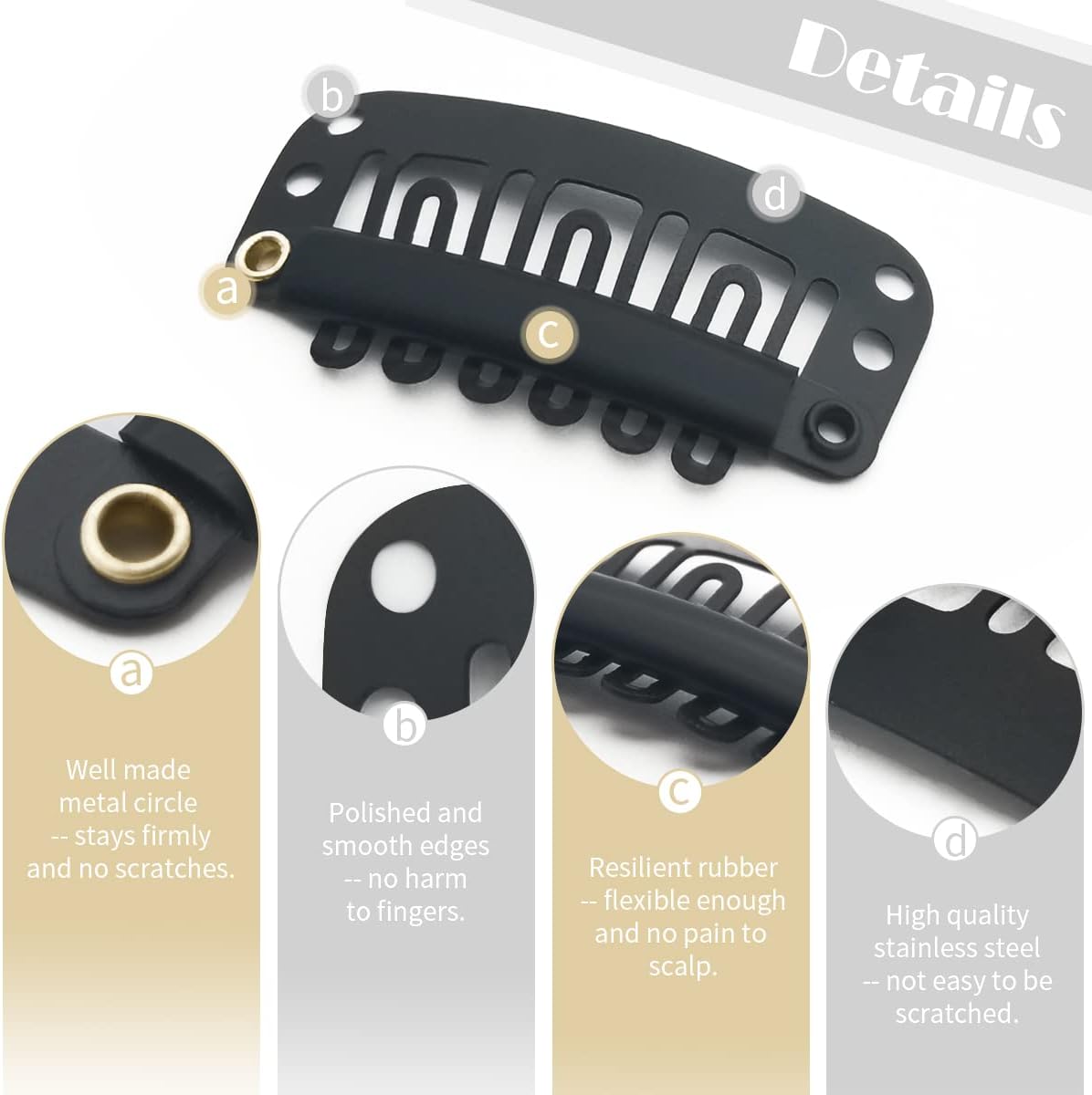 Dreamlover - clips métalliques perruque - 3 cm - fixation perruque lot 30