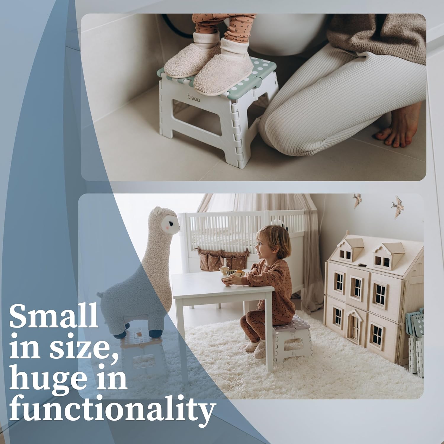 Bisoo - Tabouret pliant enfant - 22 cm - plastique, pliable, sûr