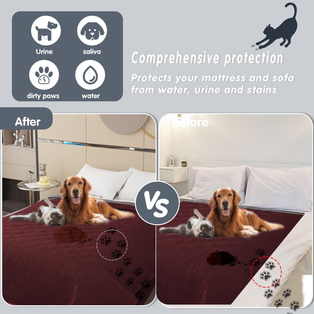 DUJUIKE - housse imperméable canapé, 208x208cm, antidérapante, protection animaux