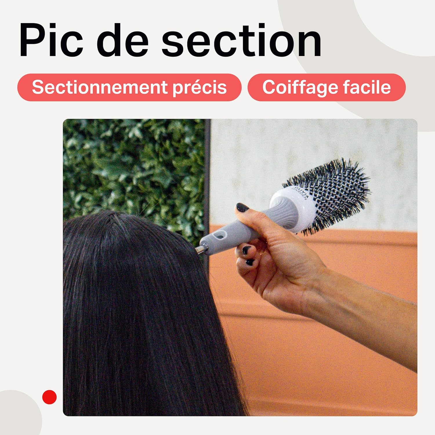 Olivia Garden - Expert Blowout Shine - brosse ronde céramique antistatique pour brushing sans frisottis, 53mm