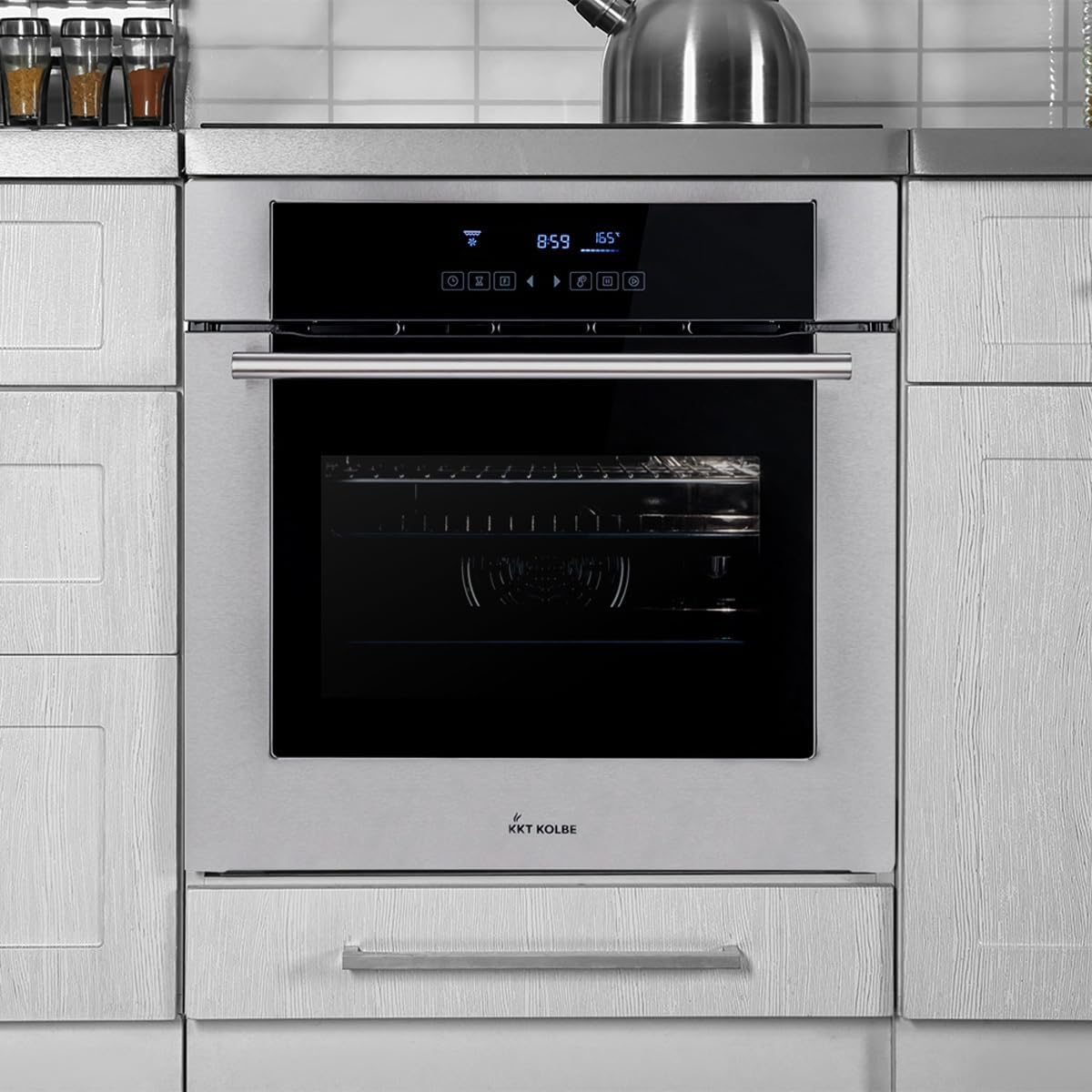 Four encastrable 60 cm - 70L, 3,3kW, gril, air chaud, double vitrage, EB8015ED