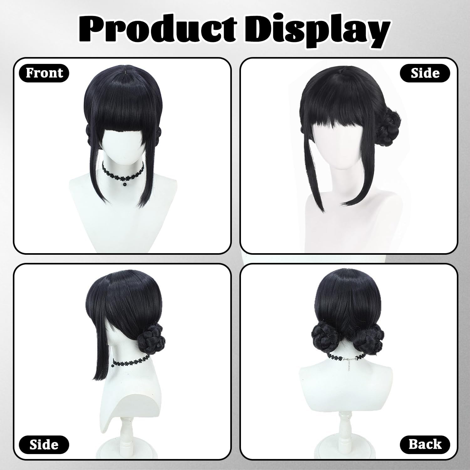 Perruque enfant cosplay violette longue tressée, Halloween, M3