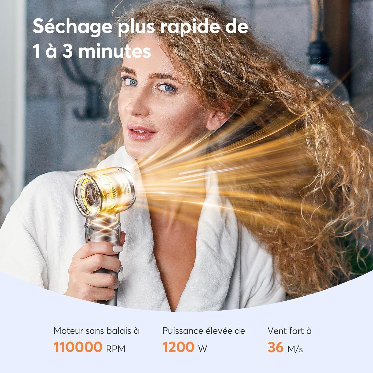 Bopcal - Hair Styler 5 en 1 - 110000 RPM - Fonction ionique, boucle automatique