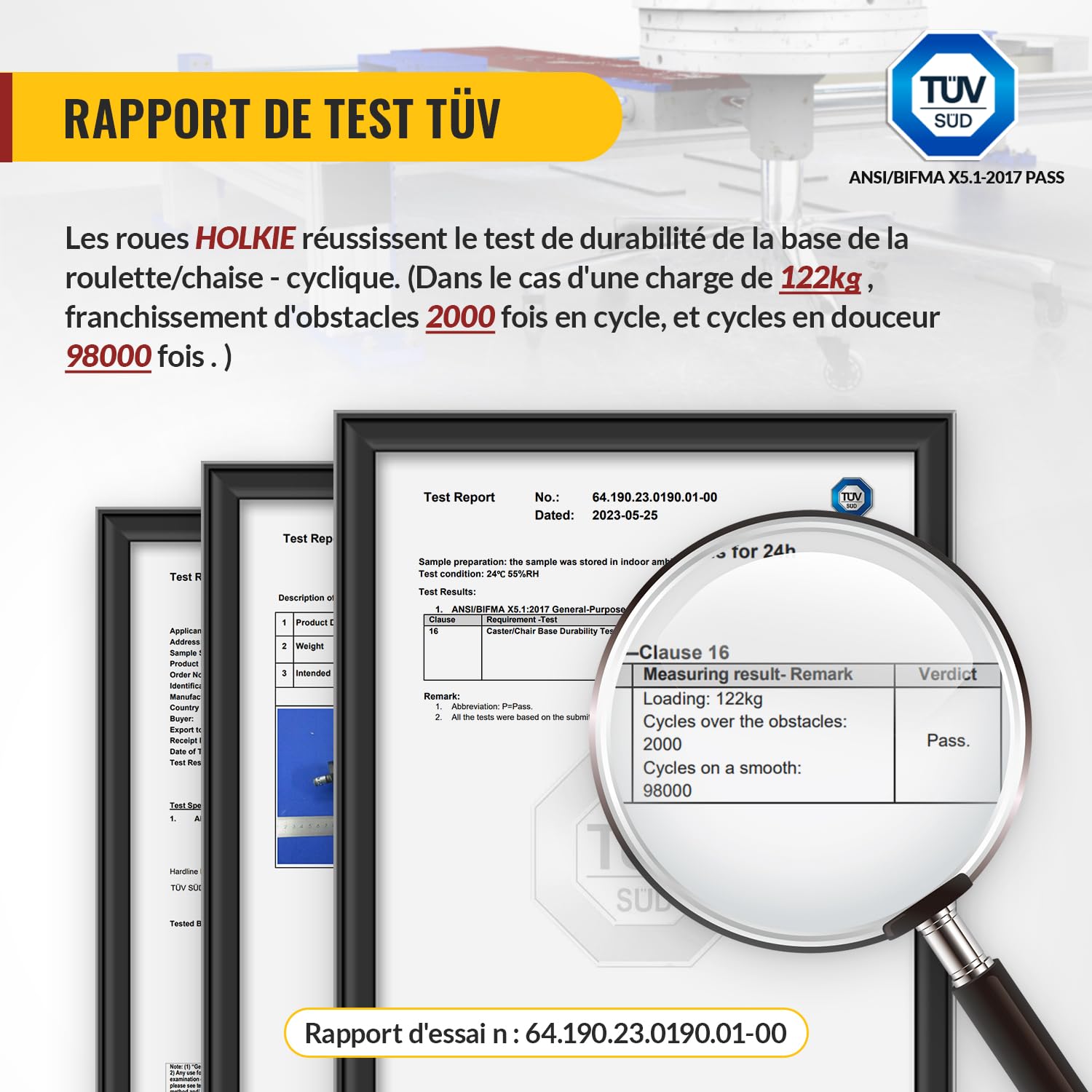 HOLKIE roulettes chaise bureau de 10 x 22 mm Lot de 5 Convient chaises de bureau 1KEA transparent rechange roulette pour chaise de bureau pour sols en bois dur et tapis à roulettes robustes