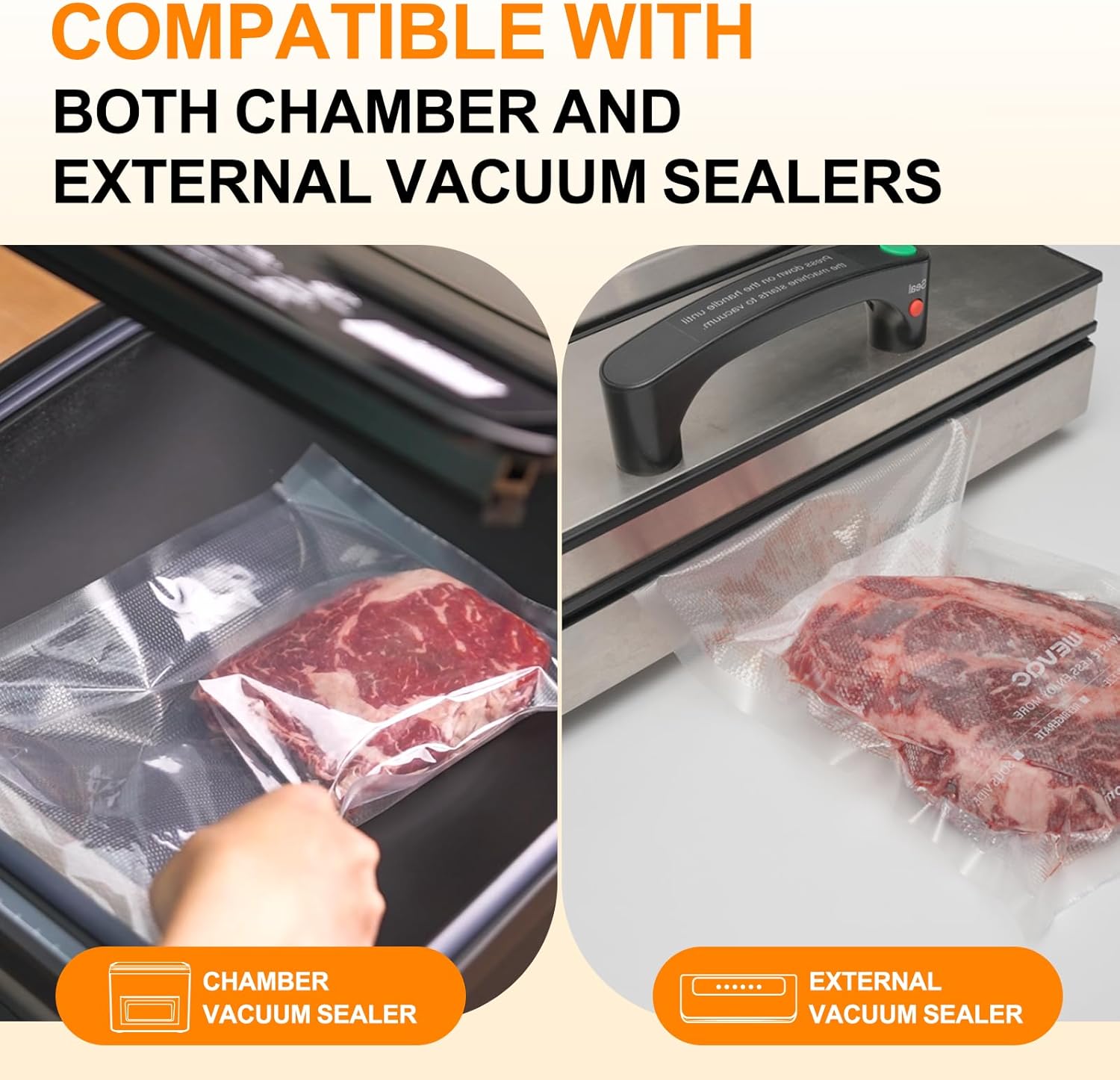 Wevac - Lite 150 - 15x25cm/20x30cm/28x40cm - sacs gaufrés sous vide sans BPA