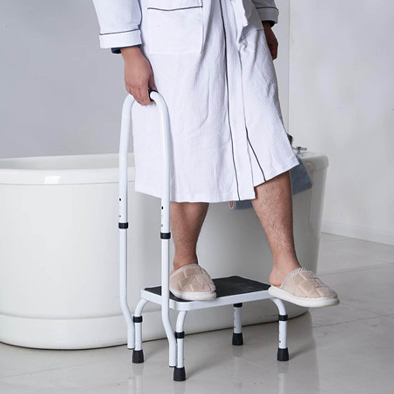 VEVOR - Marchepied en acier réglable - 3 hauteurs - poignée, antidérapant, 150 kg