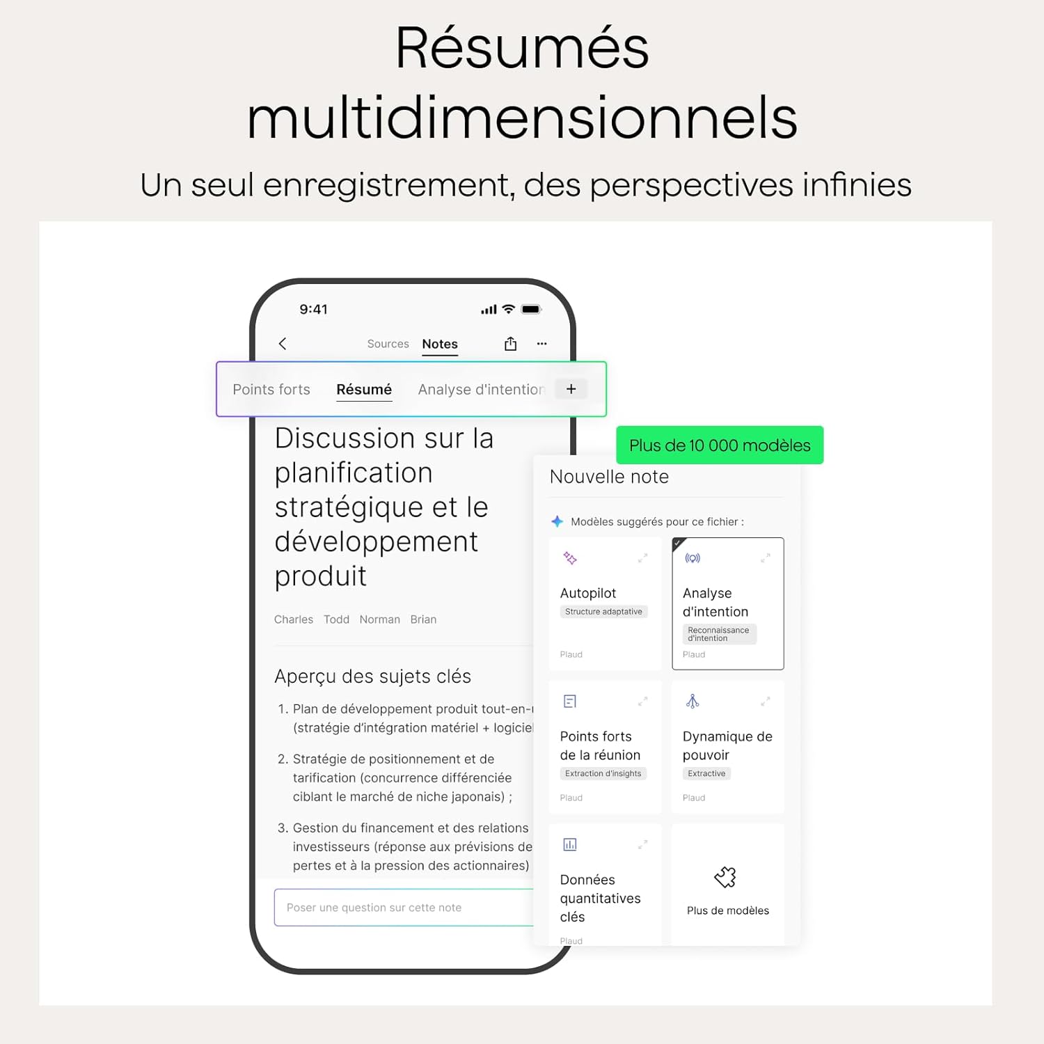 Plaud - Note Pro - enregistreur vocal IA, 50h, transcription IA