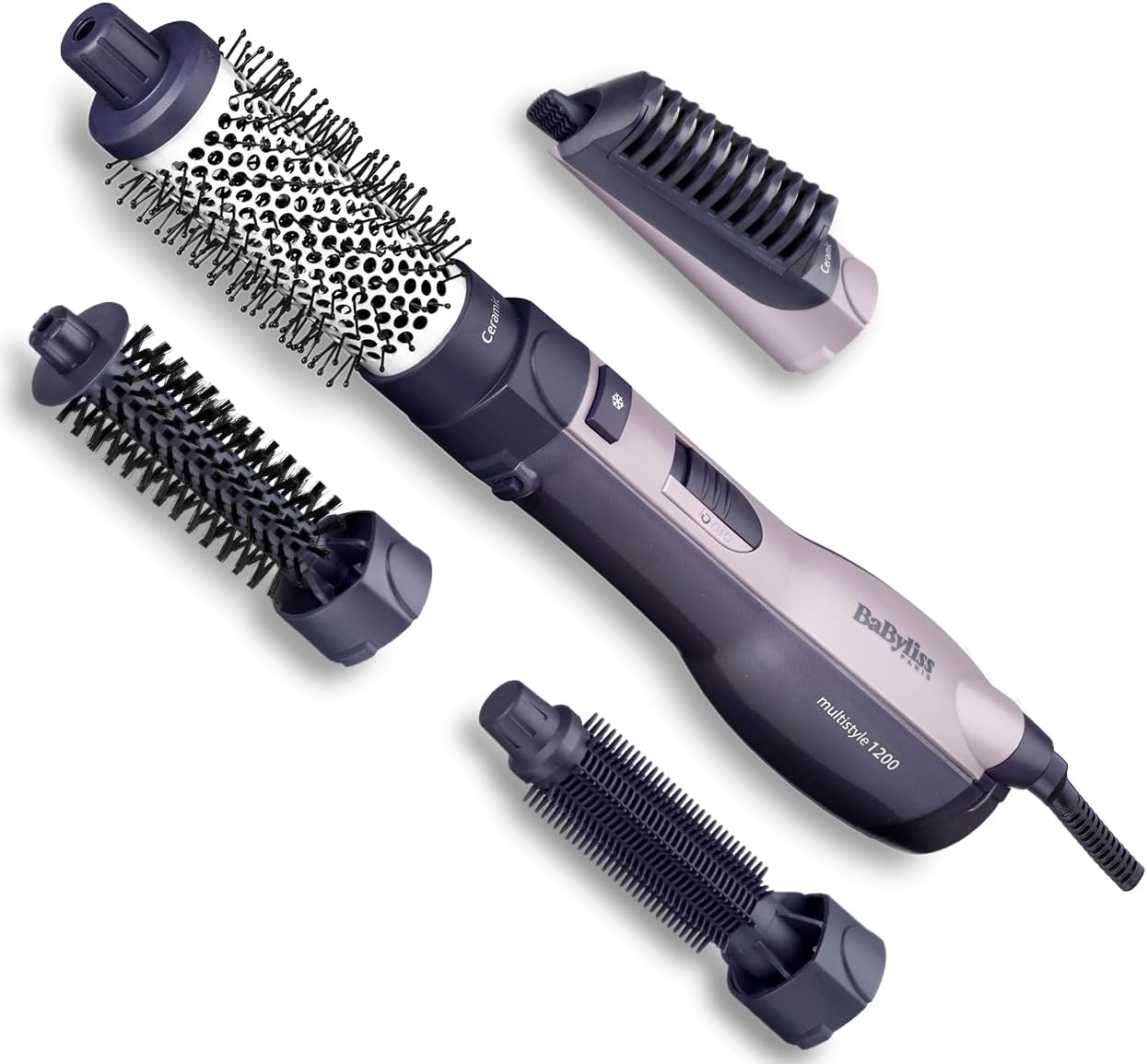 BaByliss – brosse soufflante multistyles – technologie ionique, 4 accessoires, AS121E