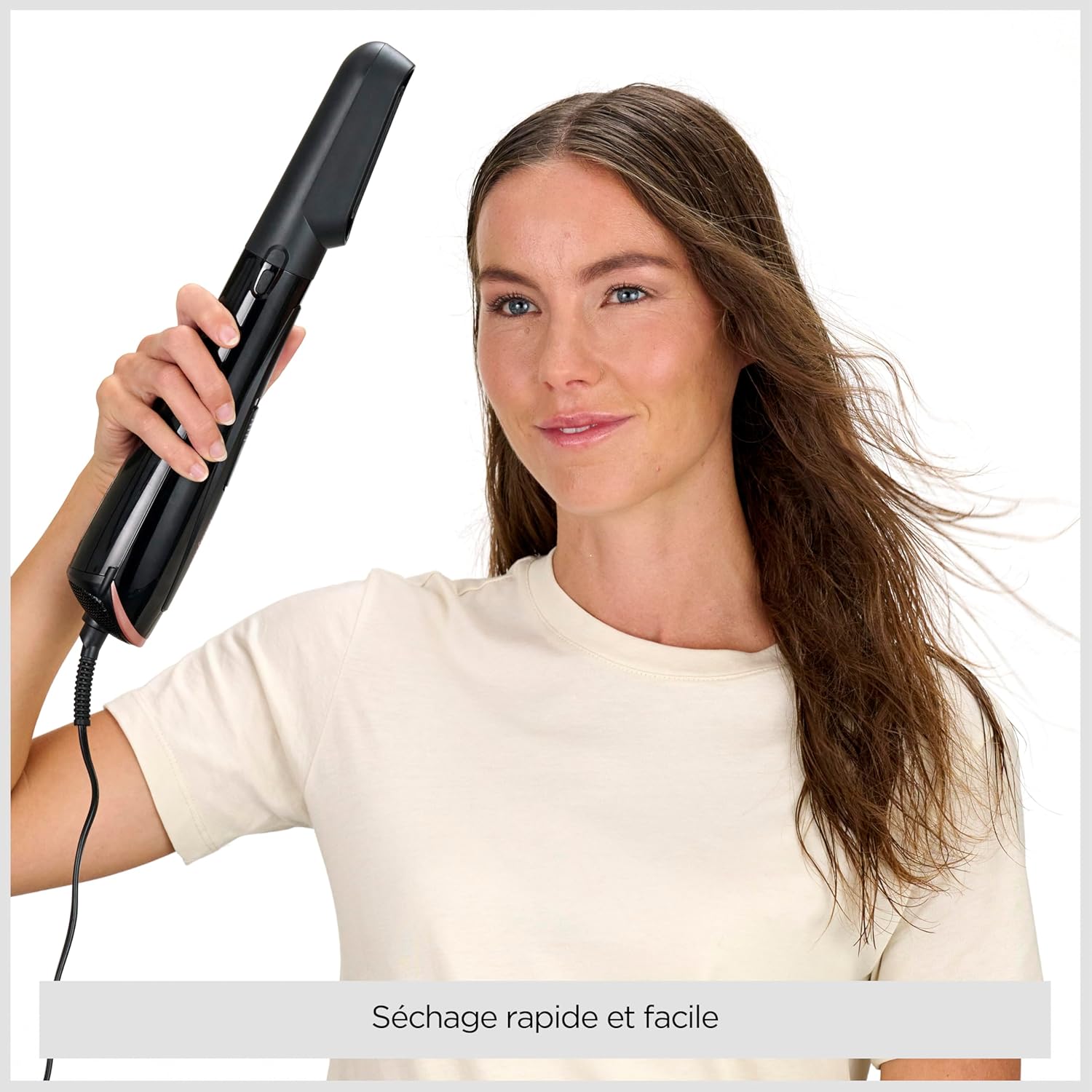 BaByliss - Brosse soufflante Perfect Finish - 3 embouts, ionique, 2 vitesses, bouton air froid - AS126E