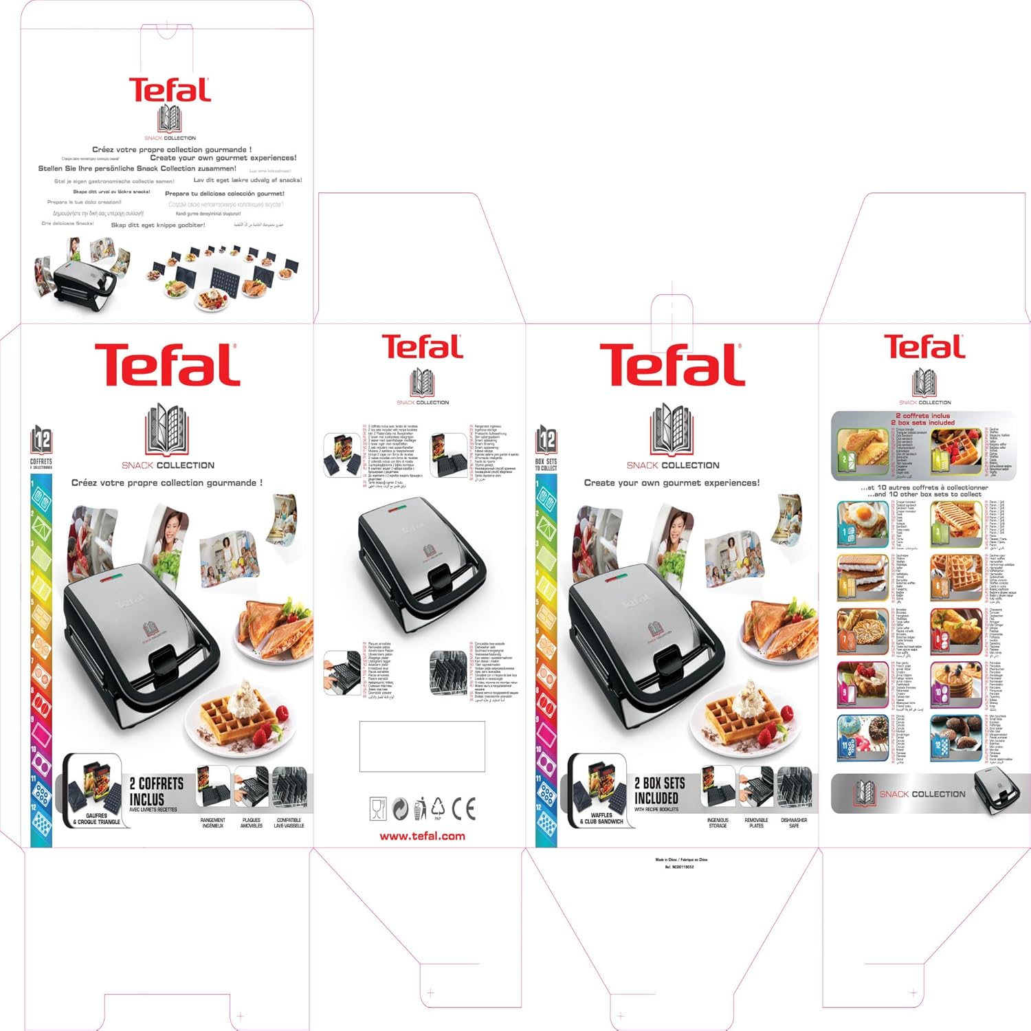 Tefal - Snack Collection - 2 plaques incluses, rangement facile, SW852D12