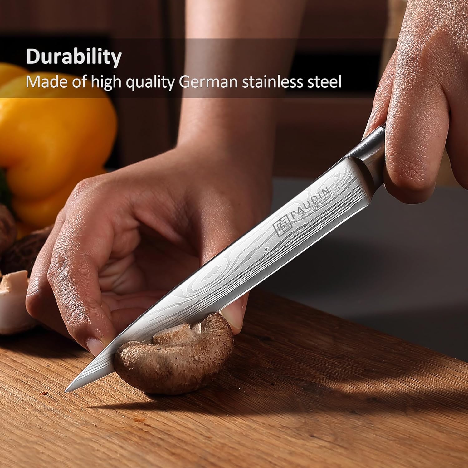 PAUDIN - Couteau Chef Pro - 24cm - Inox, manche bois, cuisine polyvalente