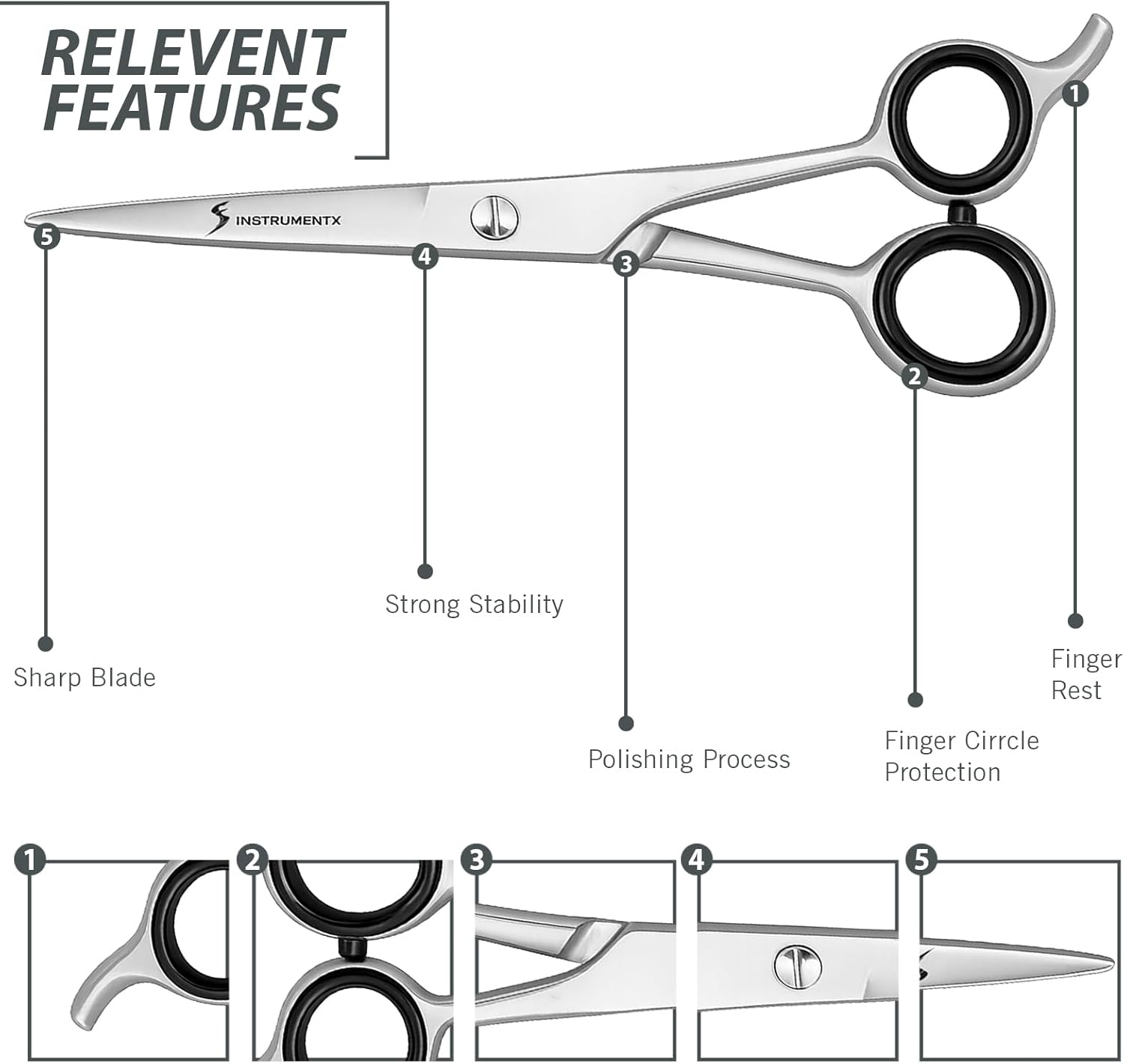 Ciseaux de coiffure - coupe amincissants - acier inoxydable - SS INSTRUMENTX