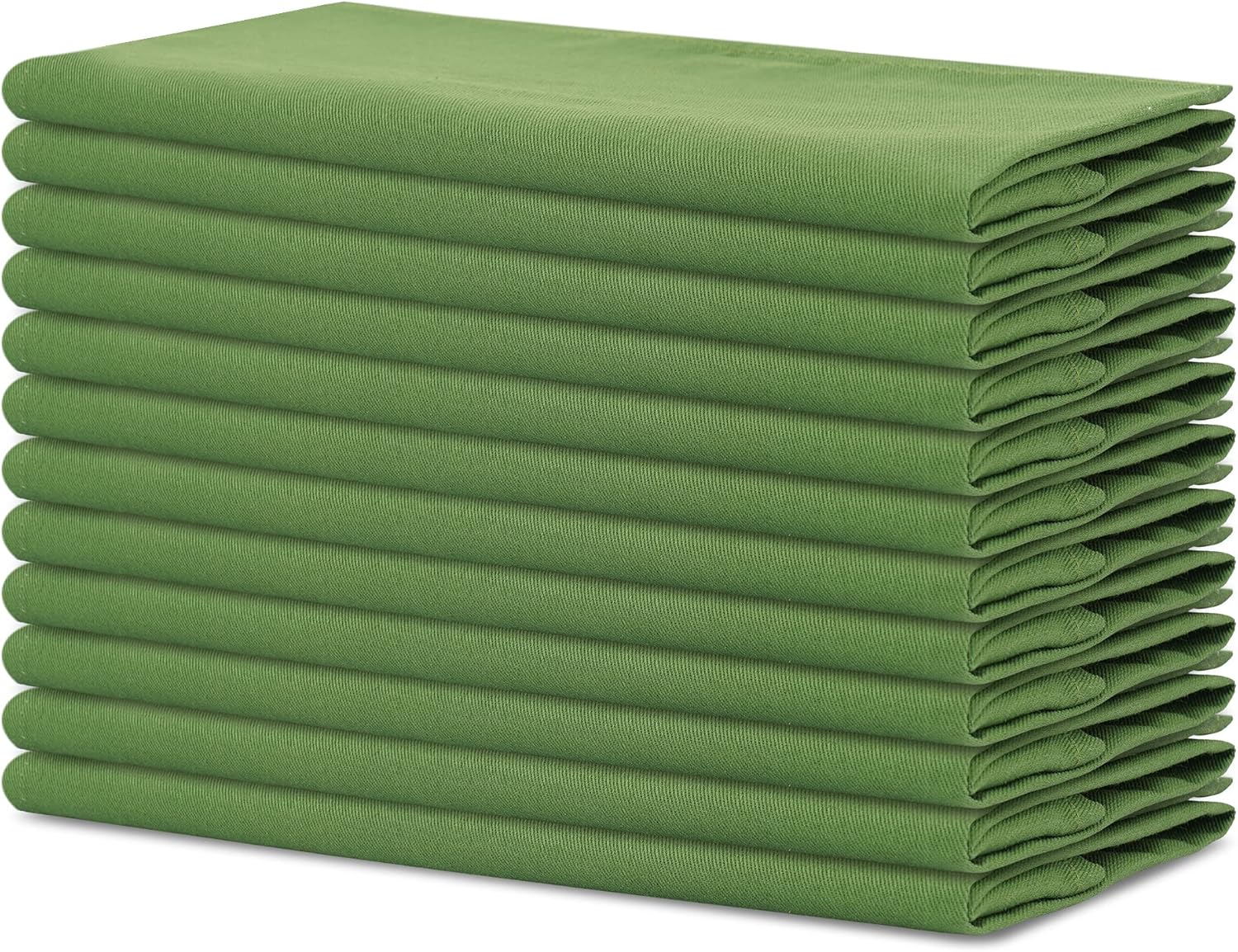 Sweet Needle - serviettes de table surdimensionnées 45x45 cm - coton épais, lot de 12, coins arrondis, vert