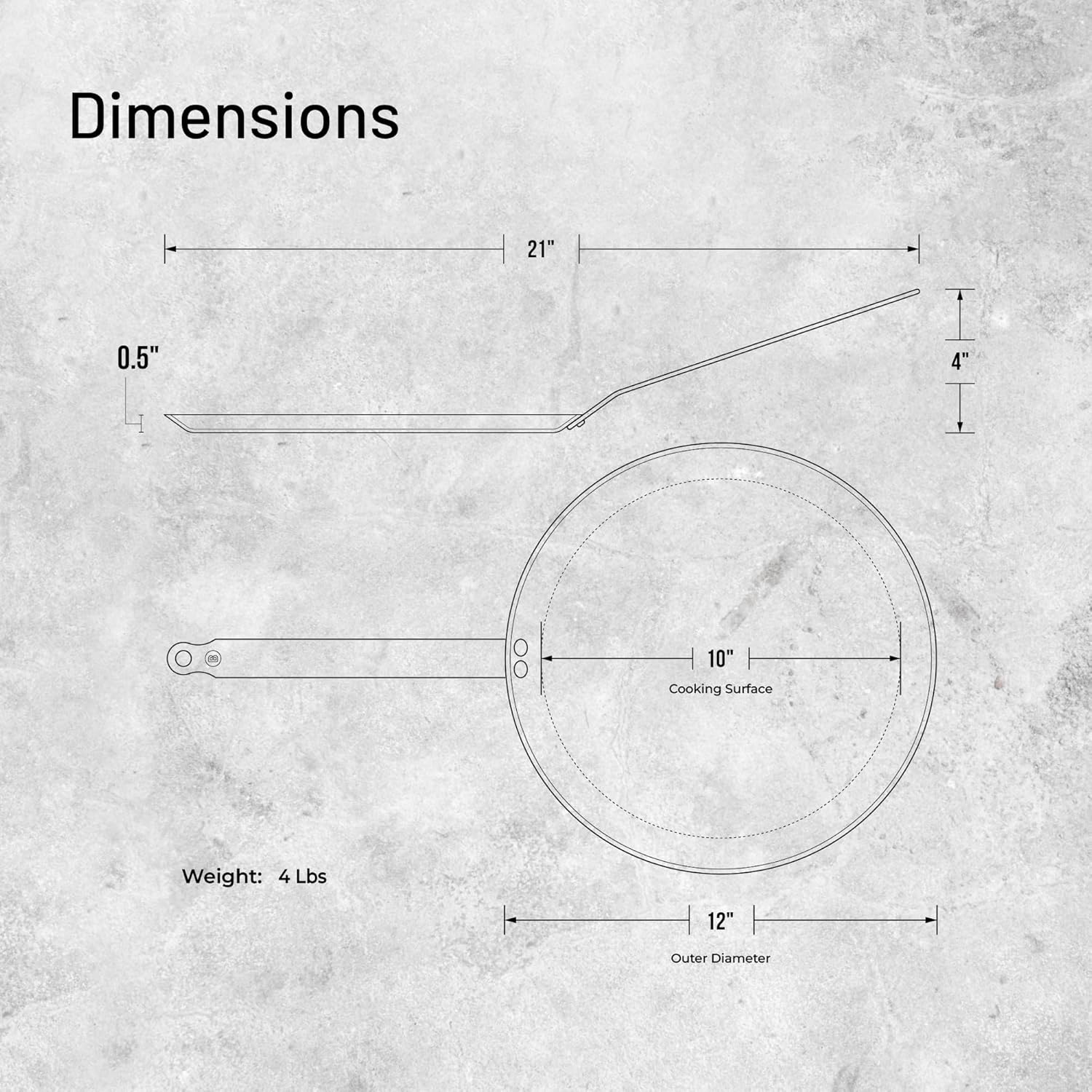 De Buyer - Mineral B - 30 cm - acier, sans PFAS, finition cire d’abeille