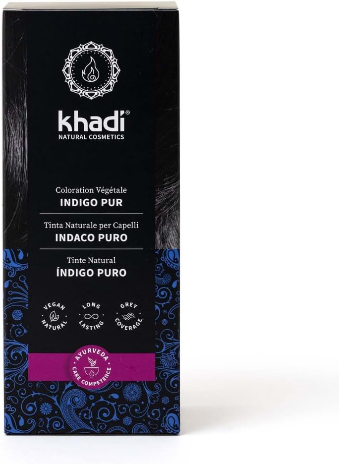 Khadi - Indigo Pur - coloration végétale cheveux 100g - bleu-noir profond