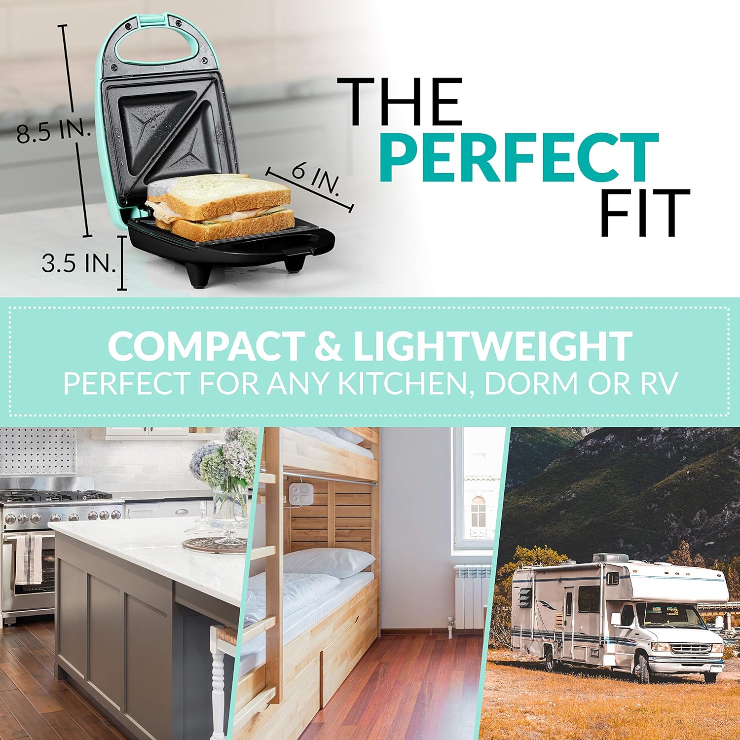 Nostalgia - Mini sandwich maker - compact - multifonction mint - MSAND5MG