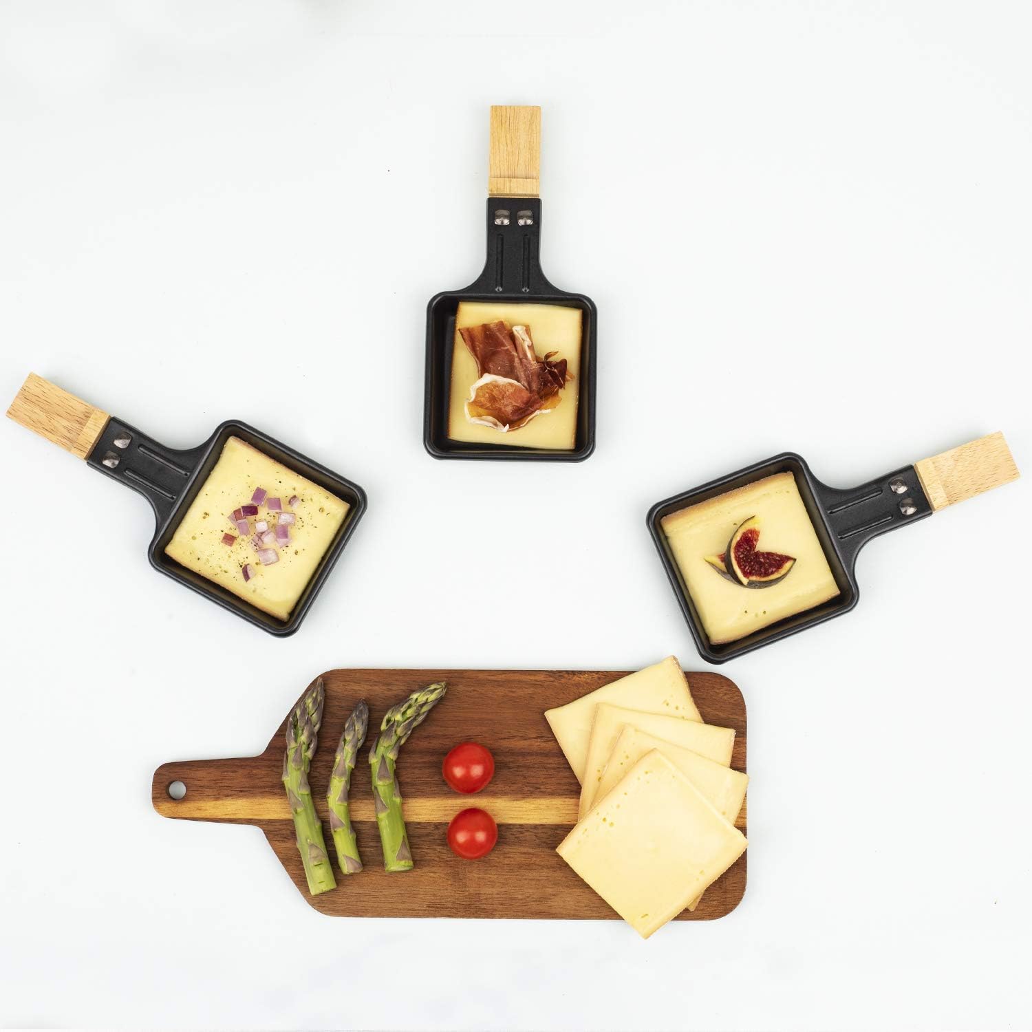 H.Koenig - WOD8 - appareil raclette 8 pers, pierre granit, bois naturel