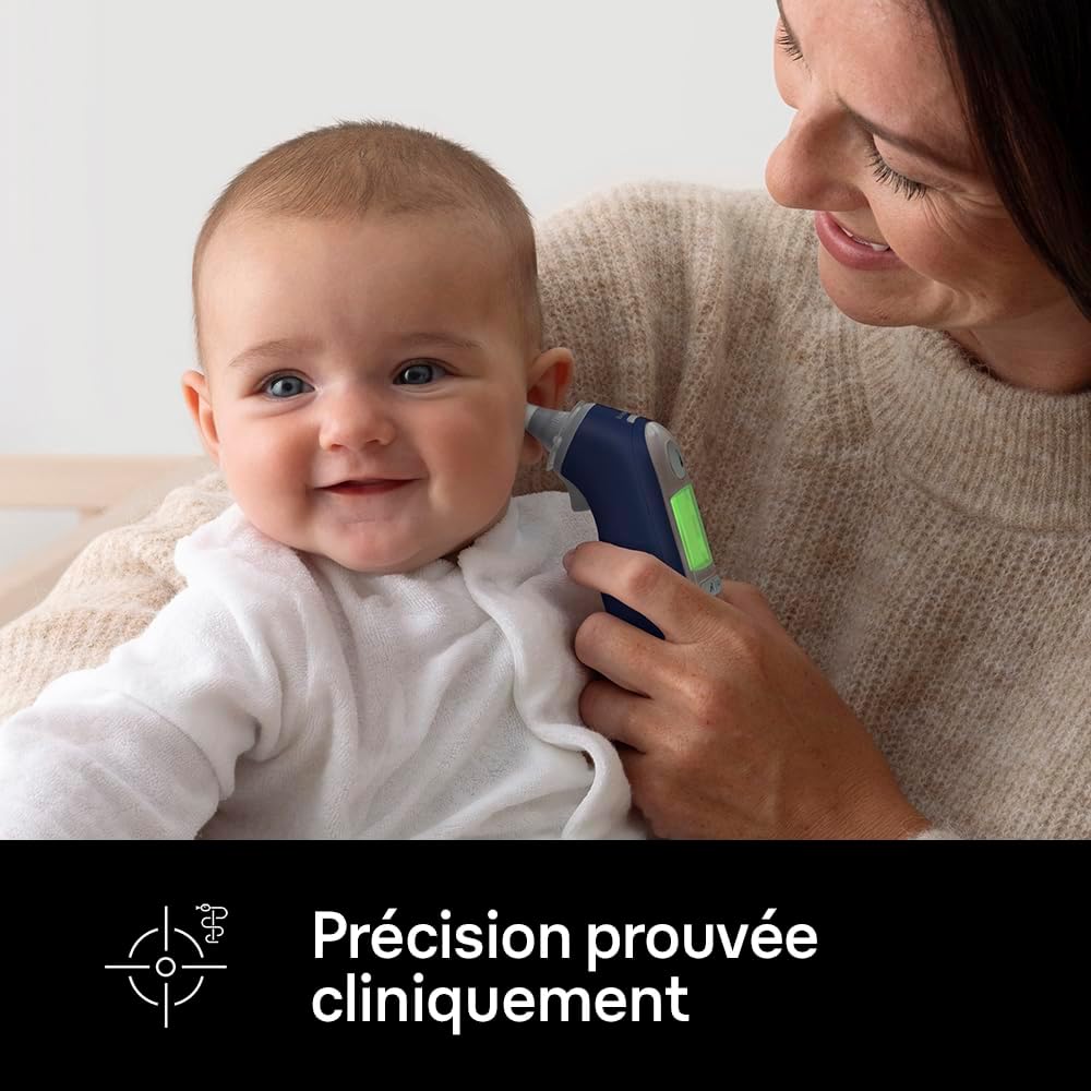 Braun - ThermoScan 7+ - thermomètre auriculaire - Age Precision, affichage code couleur, Bluetooth