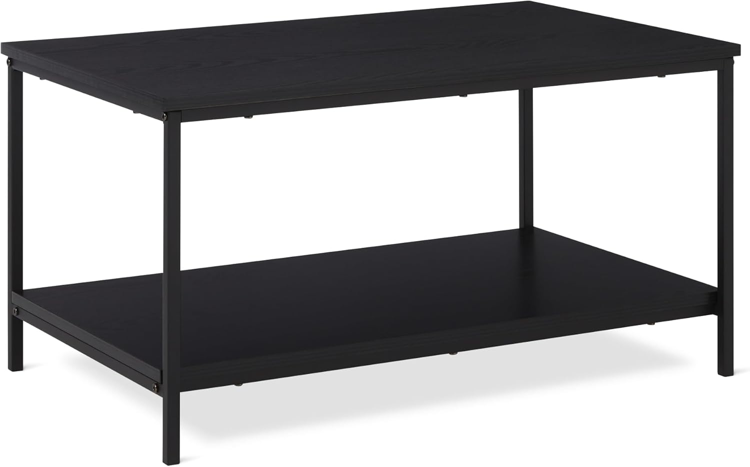 maxii-dealz Basics - Table Rectangulaire Moderne - 50,5x80x42cm - étagère inférieure, noire