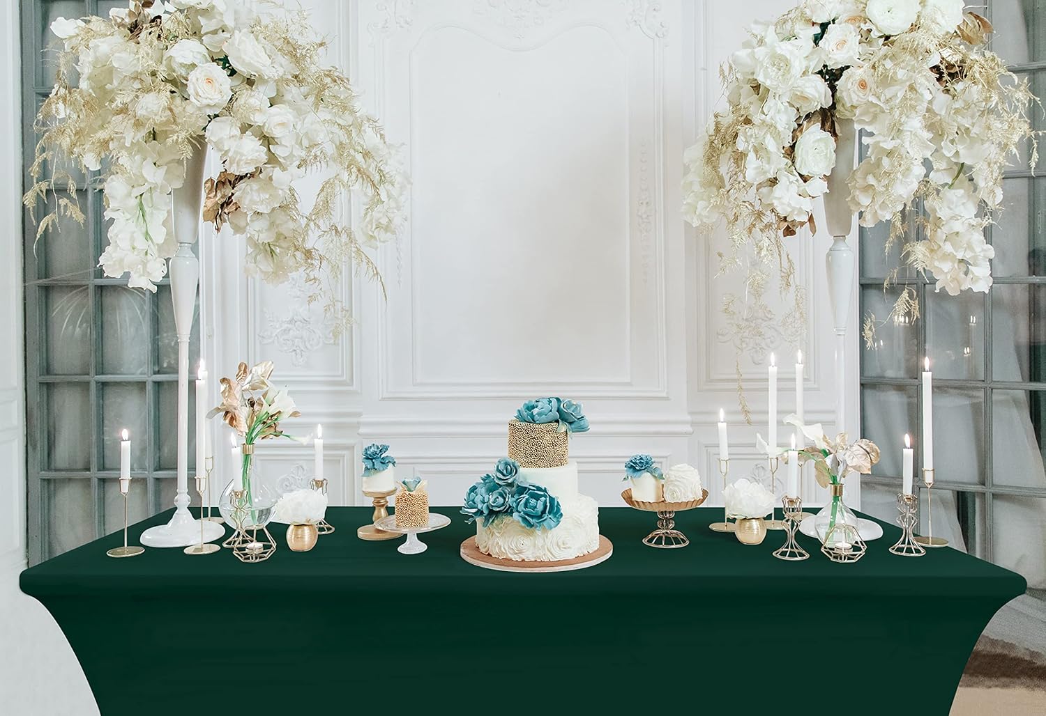 Utopia Kitchen - nappe extensible - 122 cm - polyester spandex lavable, lot de 2, vert chasseur