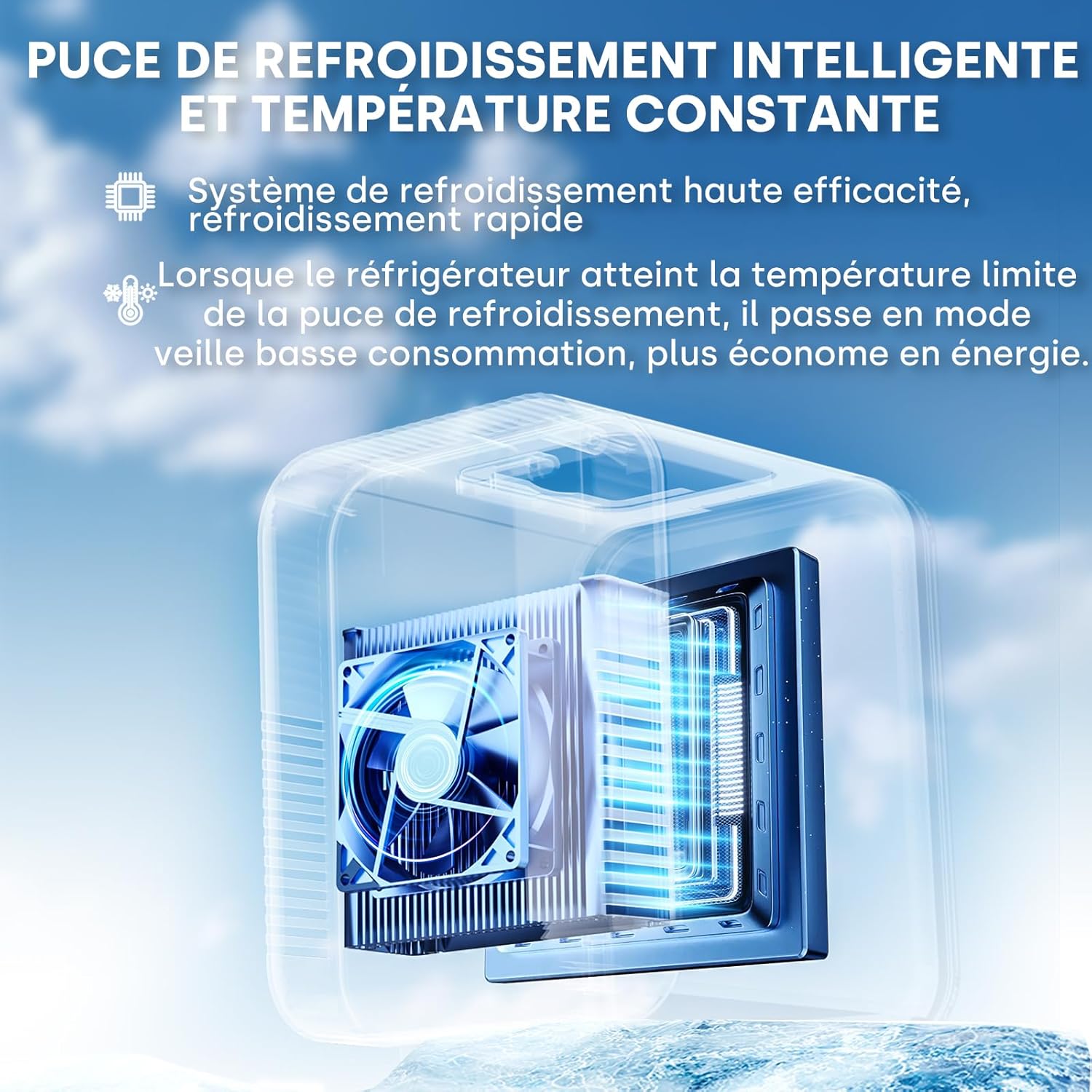 Enventor - Mini-Frigo 4L - compact, chaud/froid, 6 canettes, 12V/220V