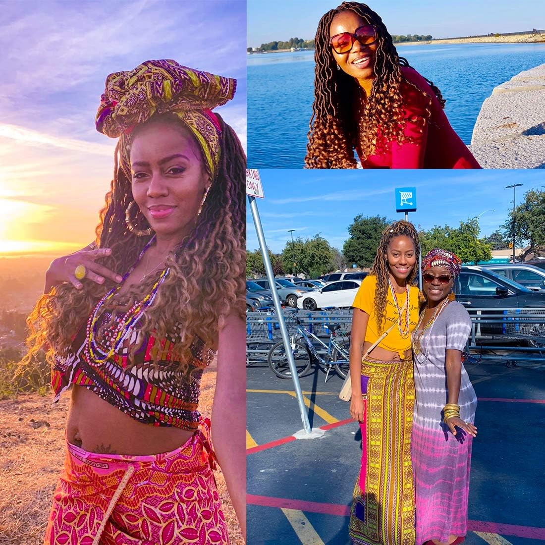 Xtrend - extensions dreadlocks crochet 36cm - lot 6 paquets, pointes bouclées, 20 mèches/paquet, T30#