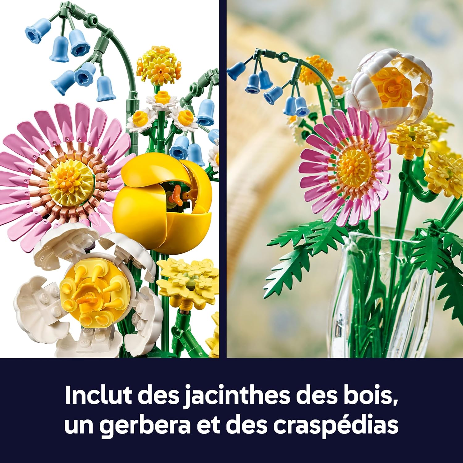 LEGO - Botanicals Petite Sunny Bouquet - fleurs artificielles à monter, pour filles et ados, idée cadeau, 10347