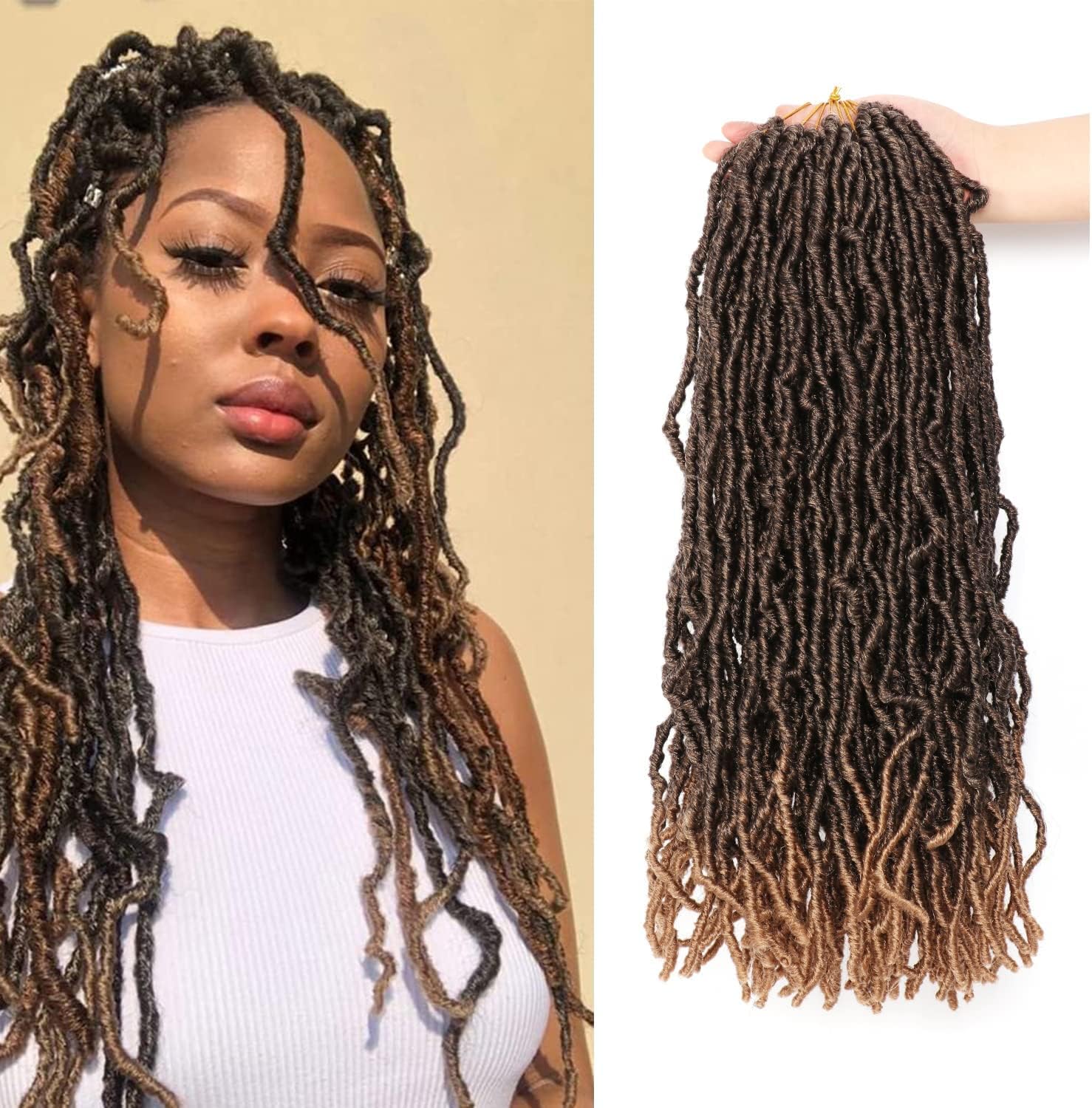 Faux Locks Crochet Braids - Soft Locs 45,7cm - 8 Mèches Bouclées