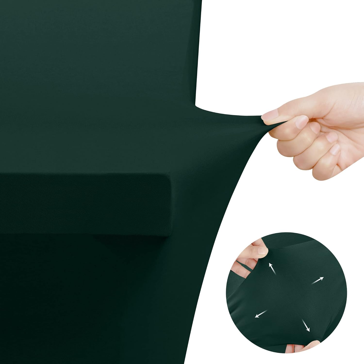 Utopia Kitchen - nappe extensible - 122 cm - polyester spandex lavable, lot de 2, vert chasseur