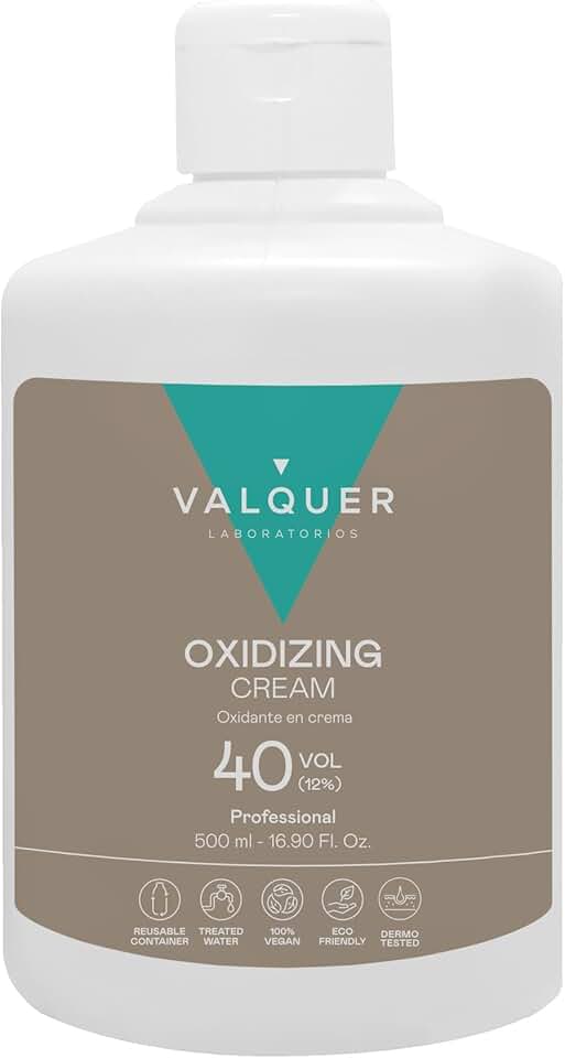 VALQUER - Crème oxydante 500ml - 12% vegan, cheveux, coloration